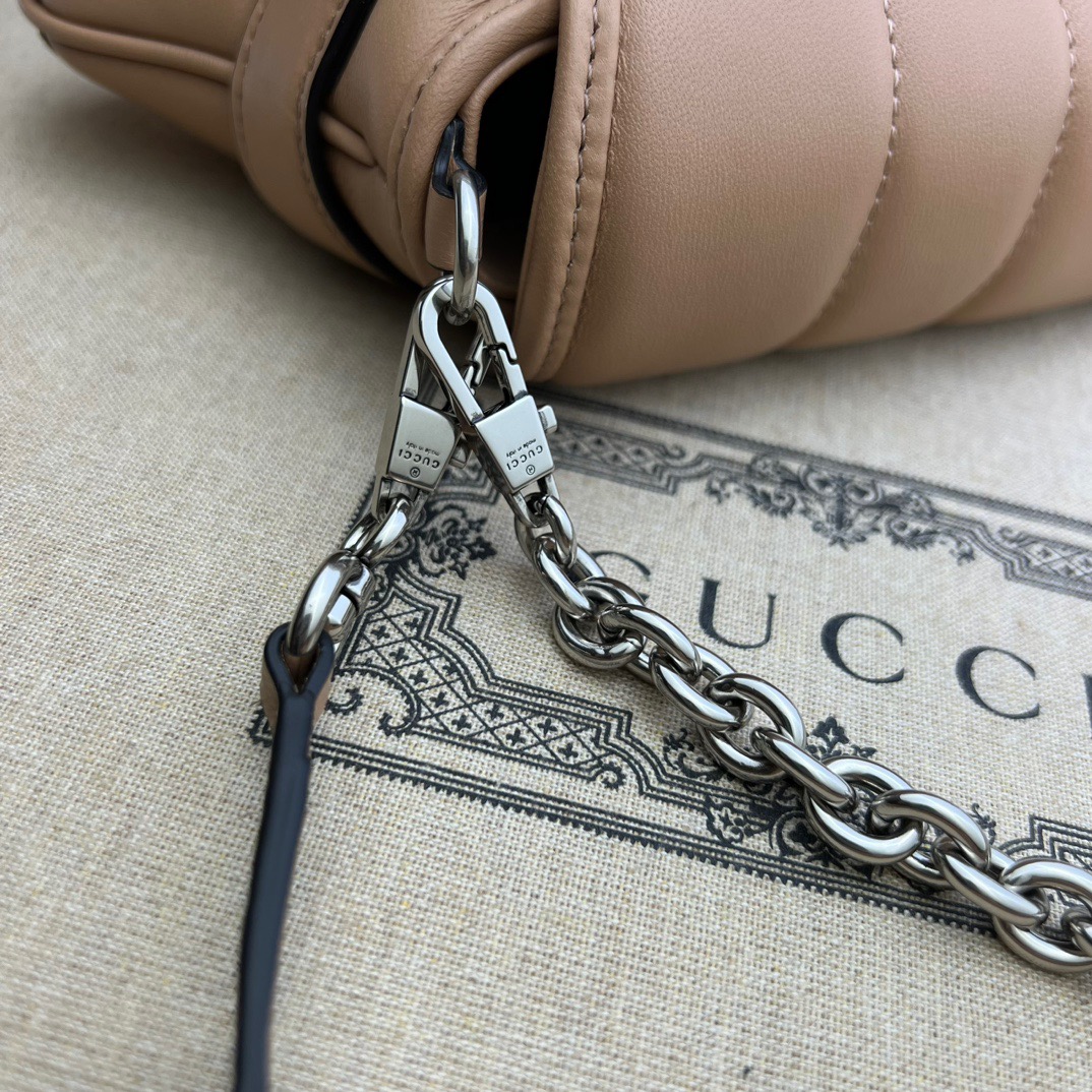 Gucci Horsebit Chain Small Shoulder Bag Rose Beige - Bag