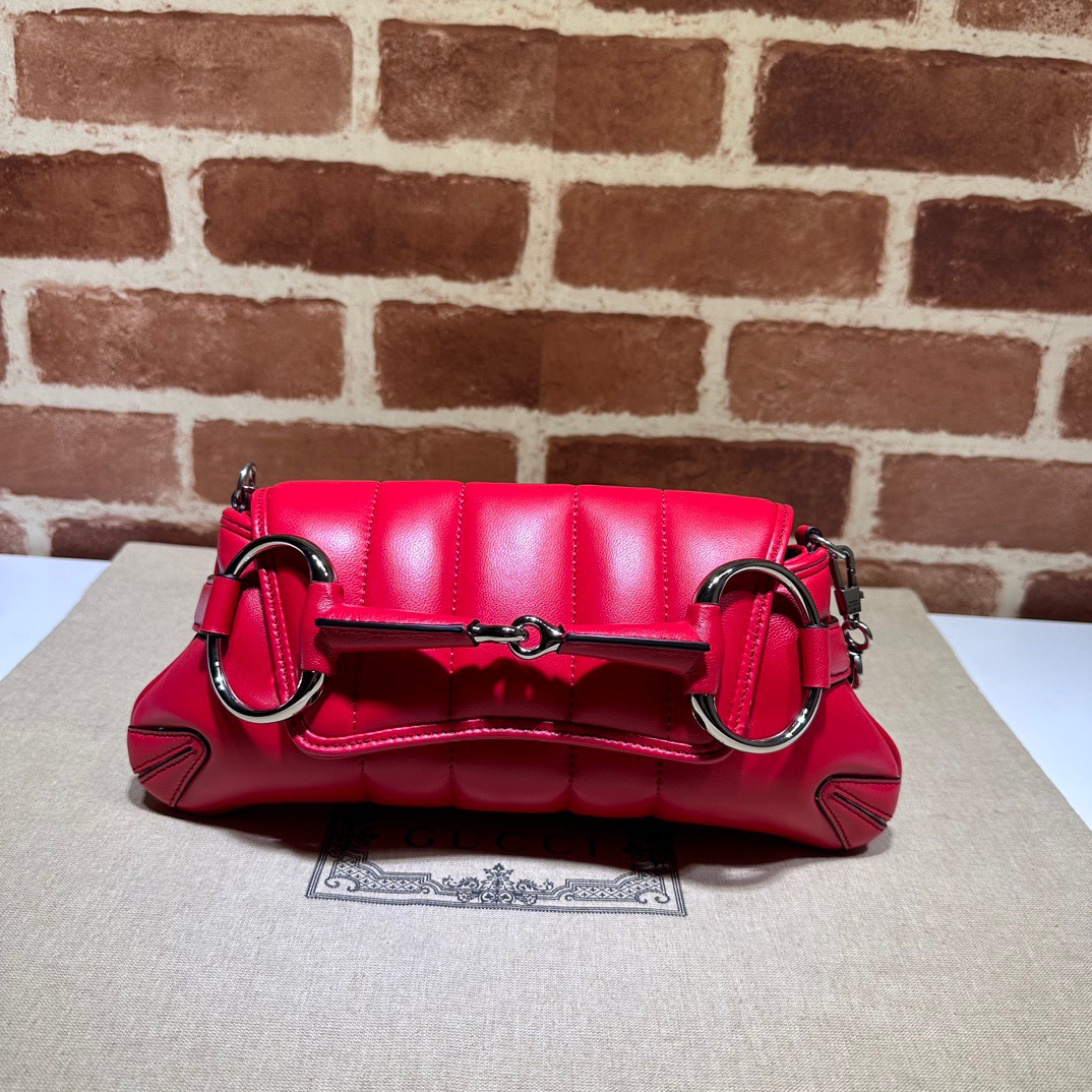 Gucci Horsebit Chain Small Shoulder Bag Red - Bag