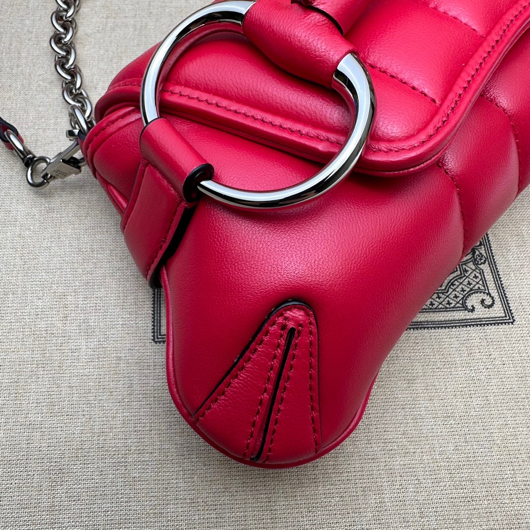 Gucci Horsebit Chain Small Shoulder Bag Red - Bag
