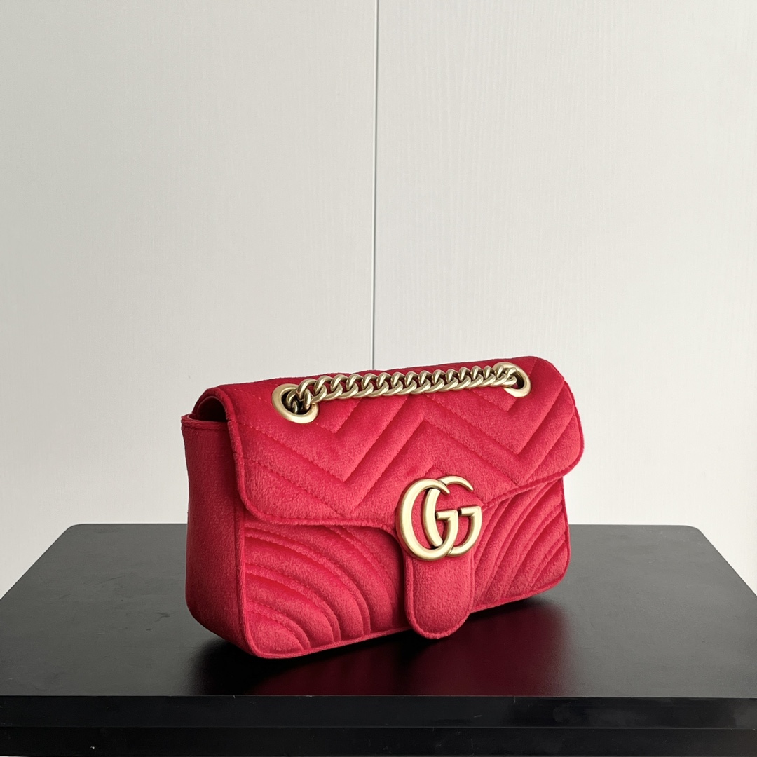 Gucci GG Marmont Velvet Collection - Red Bag