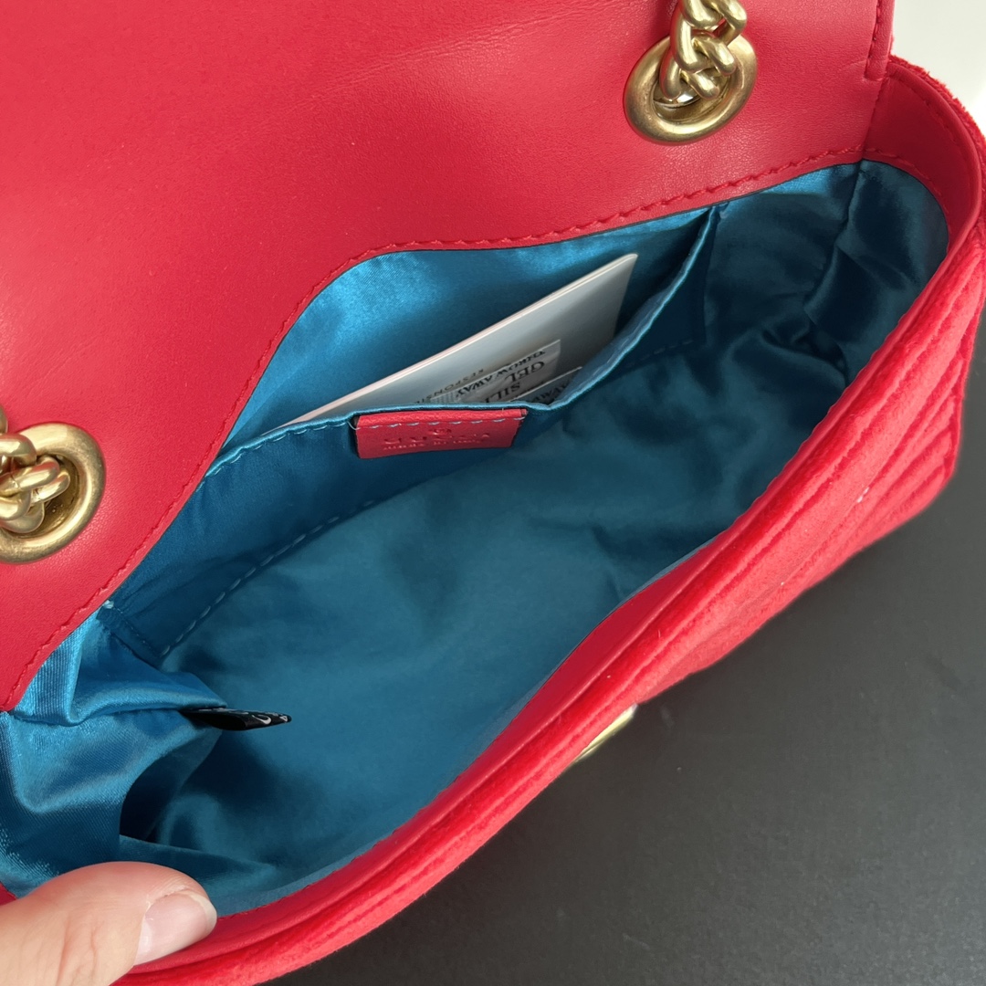 Gucci GG Marmont Velvet Collection - Red Bag