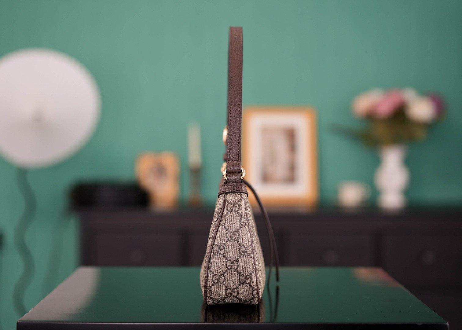 [TOP]Gucci Ophidia Collection Small Handbag - Beige And Dark Brown Bag