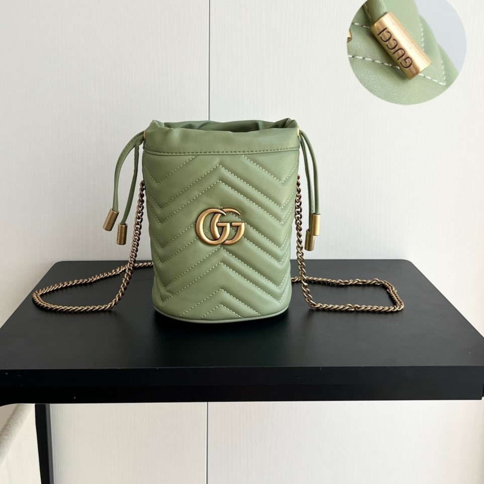 Gucci GG marmont mini bucket bag Green - Bag