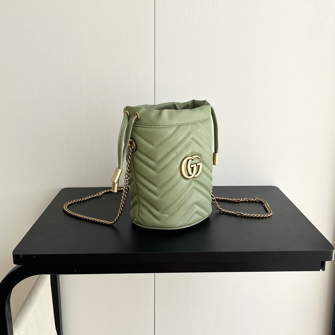 Gucci GG marmont mini bucket bag Green - Bag