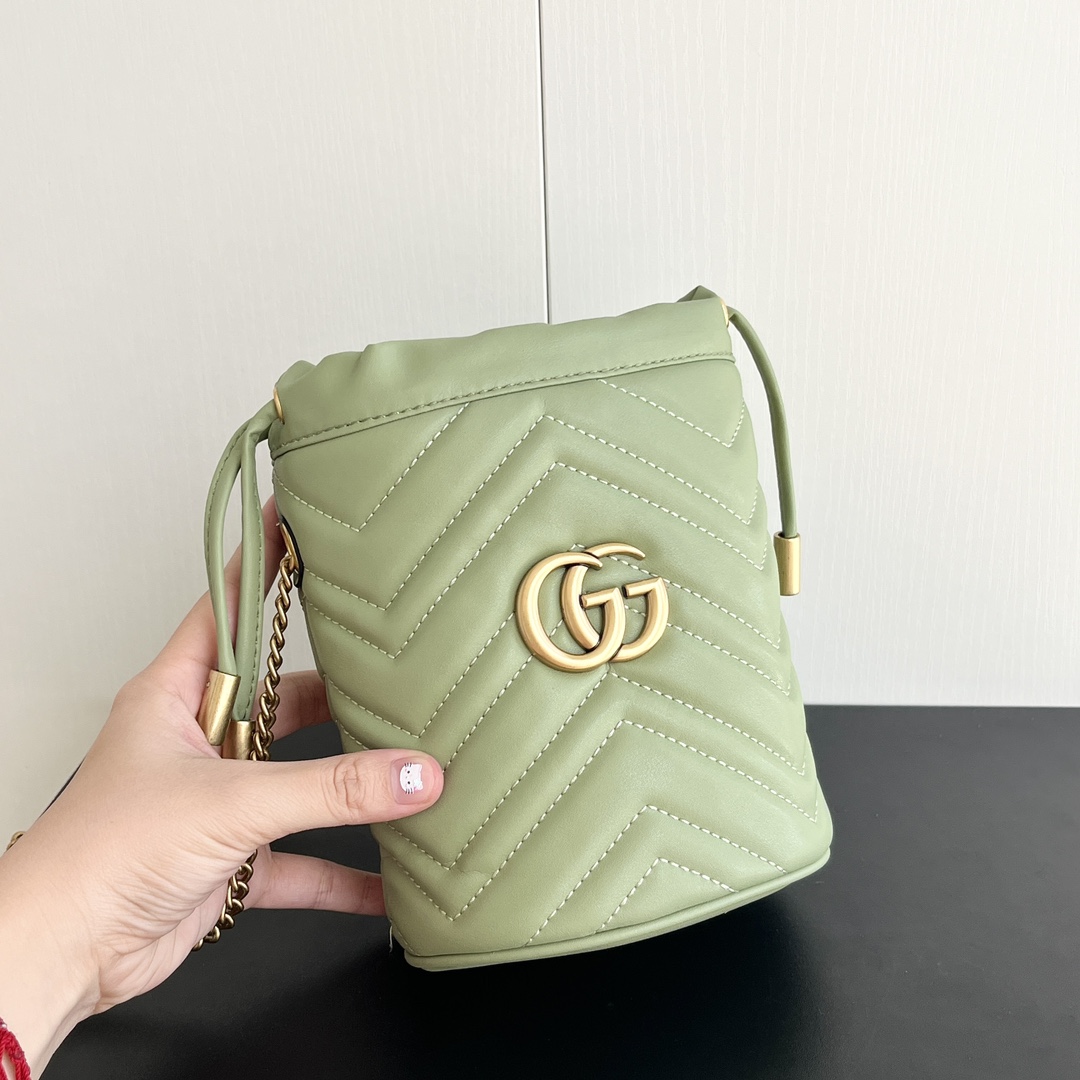 Gucci GG marmont mini bucket bag Green - Bag