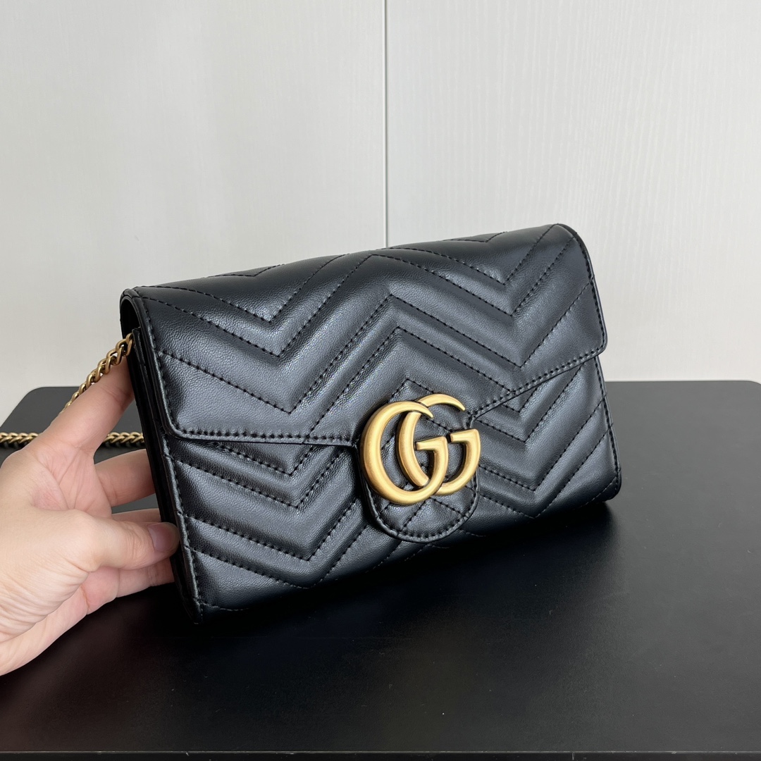 Gucci Marmont Chain Wallet - BlackWallet