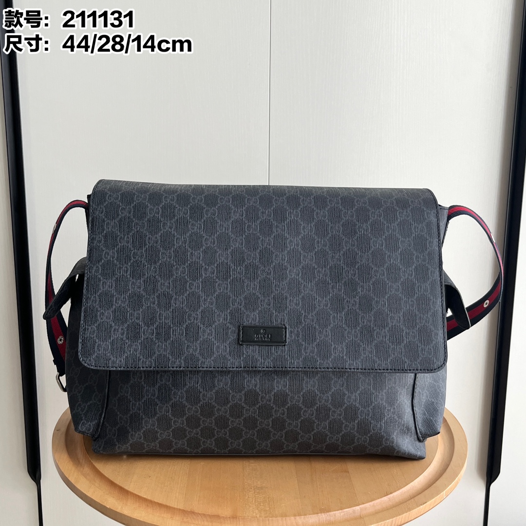 GUCCI GG Diaper Bag Black Monogram
