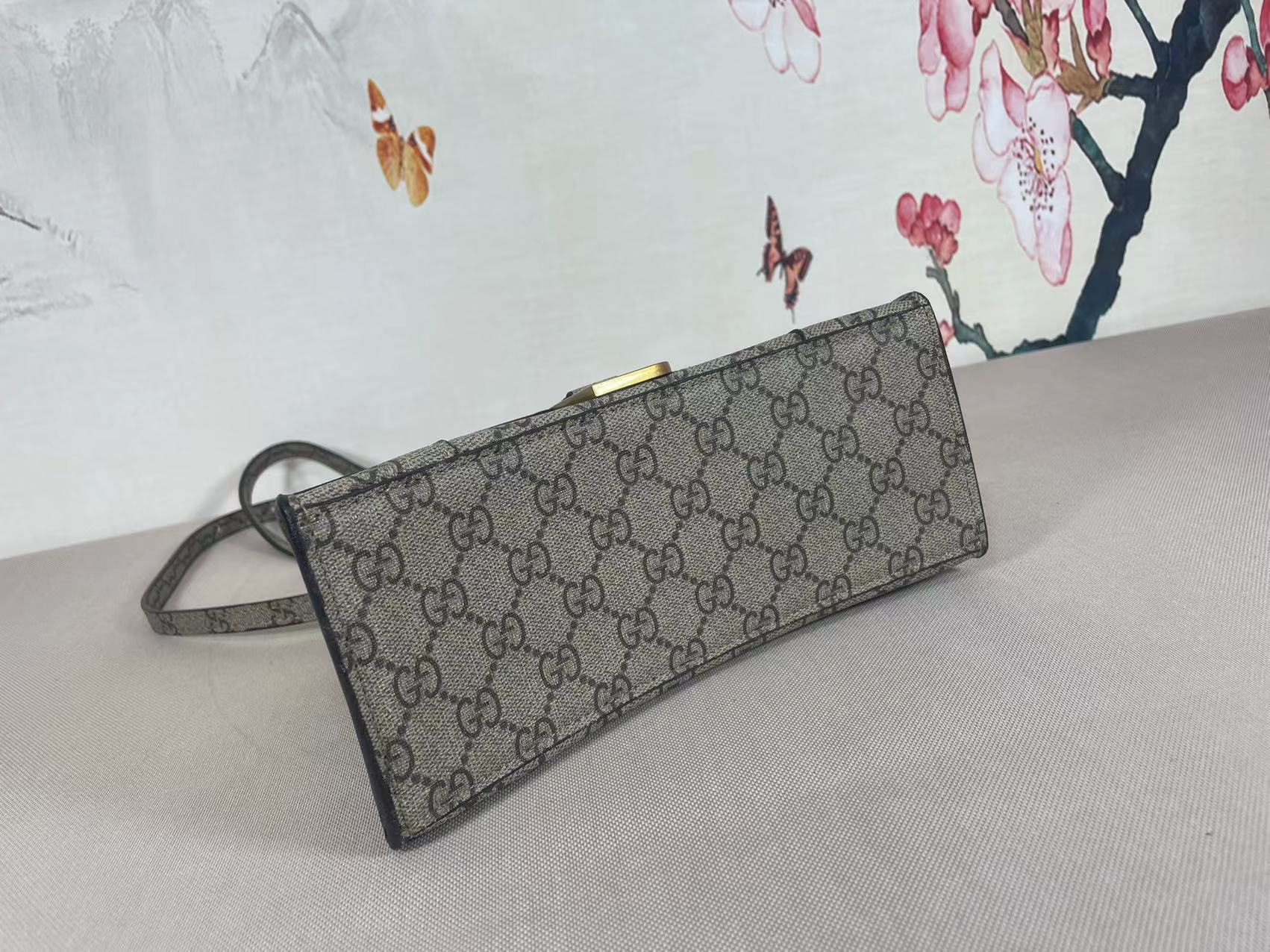 Gucci x Balenciaga The Hacker Project Hourglass Bag - leather canvas&gold-tone hardware, Ebony