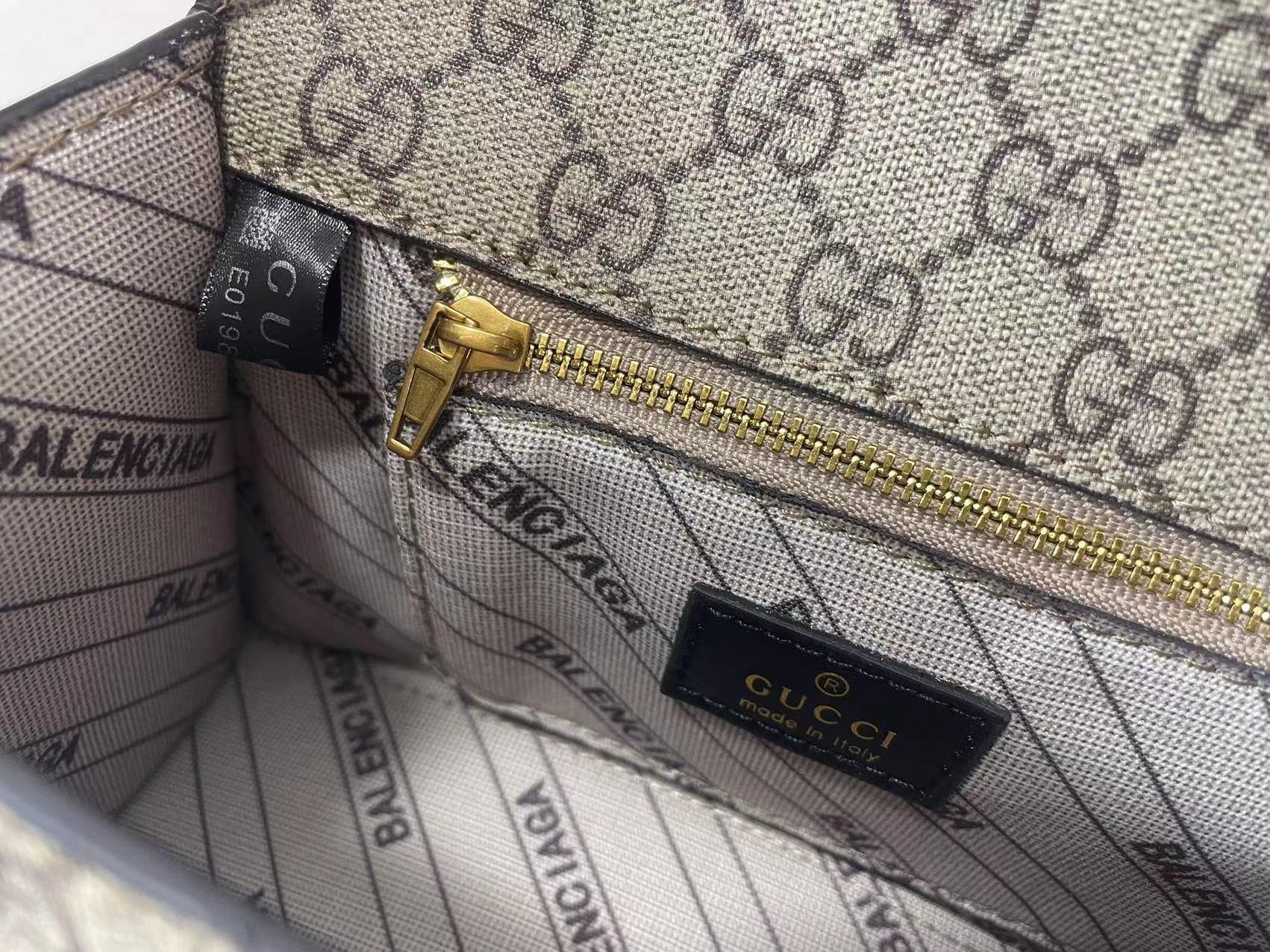Gucci x Balenciaga The Hacker Project Hourglass Bag - leather canvas&gold-tone hardware, Ebony