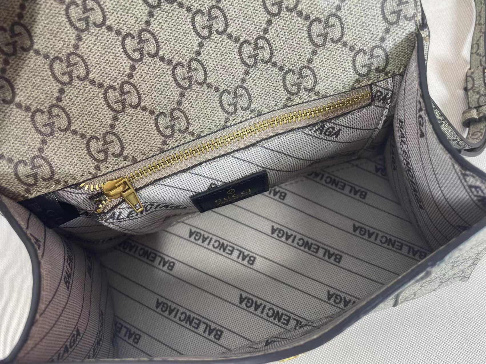 Gucci x Balenciaga The Hacker Project Hourglass Bag - leather canvas&gold-tone hardware, Ebony
