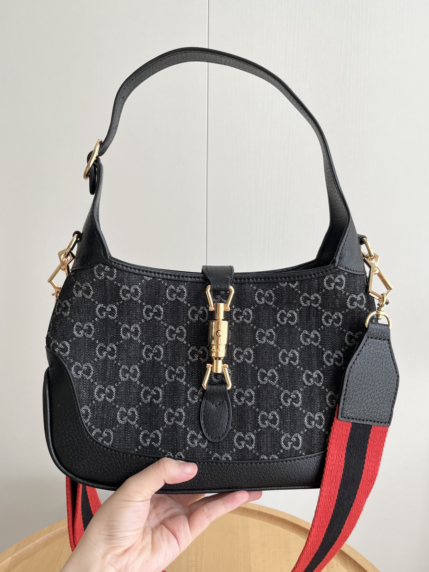 Gucci Small Jackie 1961 Bag in Horsebit Black Denim and GHW - Bag
