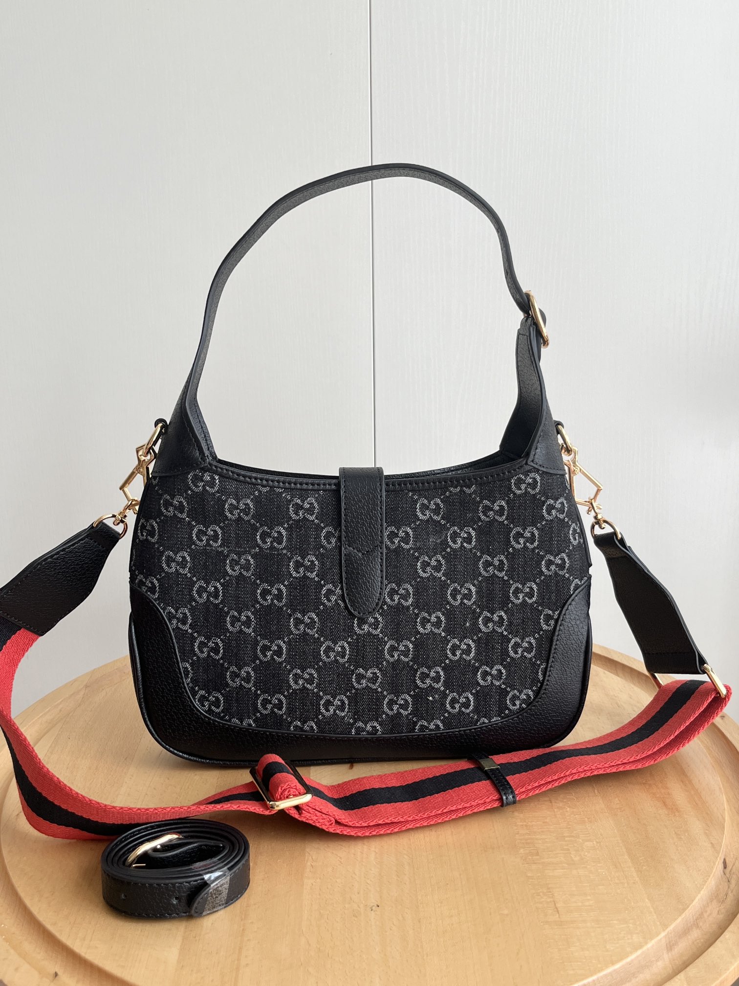 Gucci Small Jackie 1961 Bag in Horsebit Black Denim and GHW - Bag