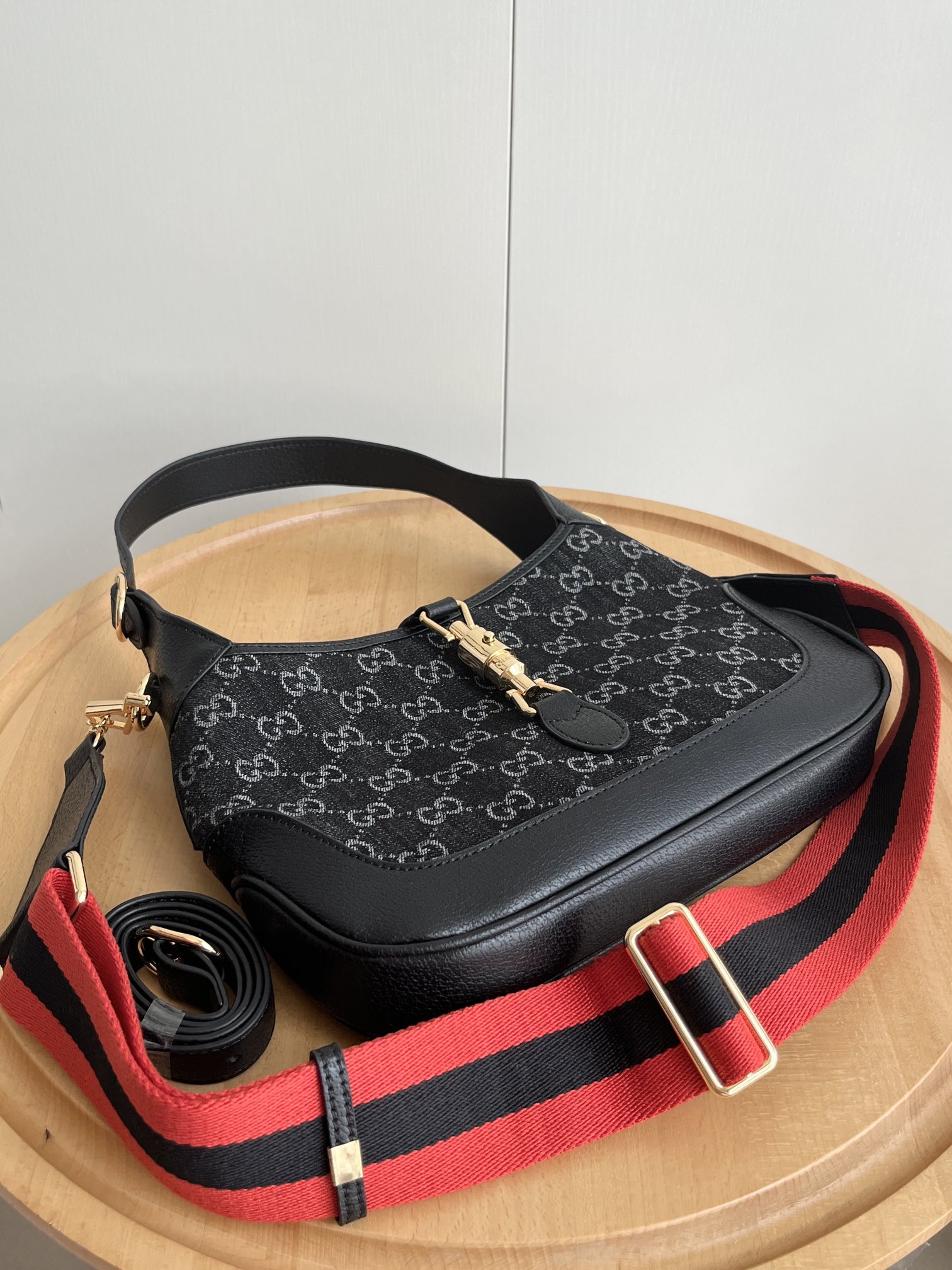 Gucci Small Jackie 1961 Bag in Horsebit Black Denim and GHW - Bag