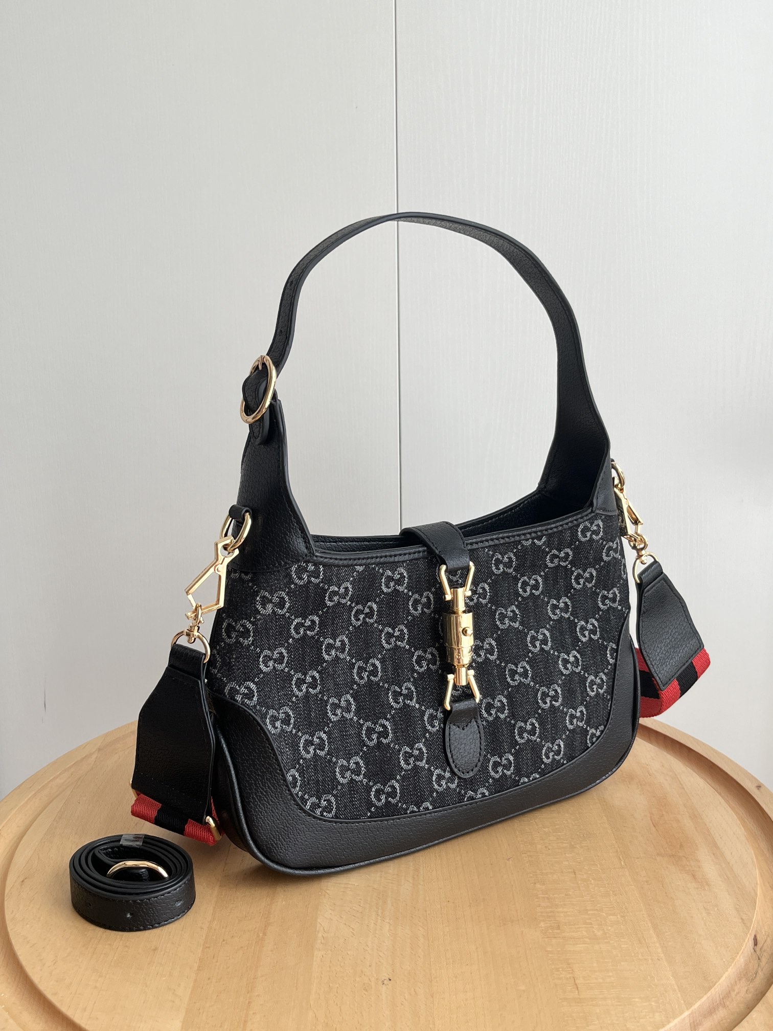 Gucci Small Jackie 1961 Bag in Horsebit Black Denim and GHW - Bag