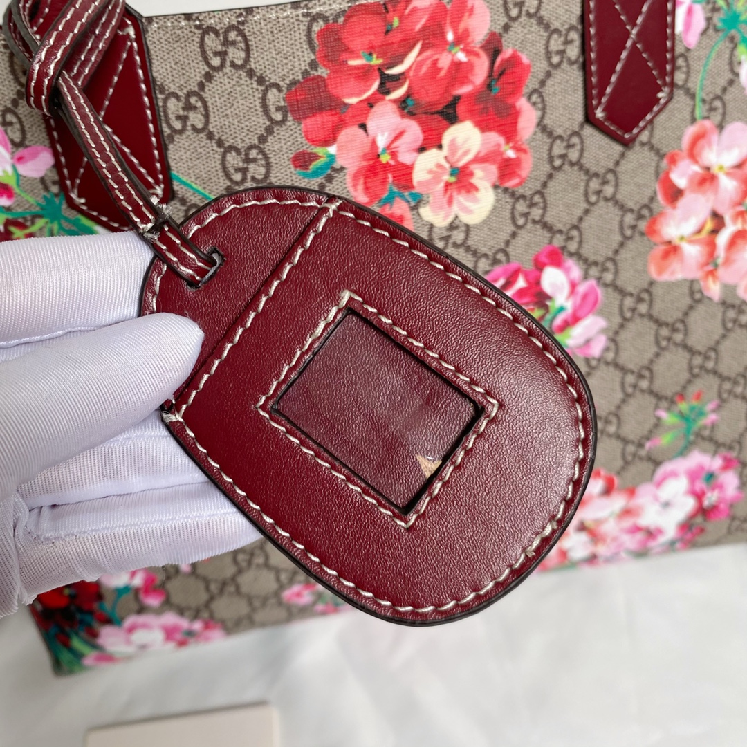 Gucci GG Monogram Blooms Medium Reversible Tote Beige Multicolor Dry Rose - Bag