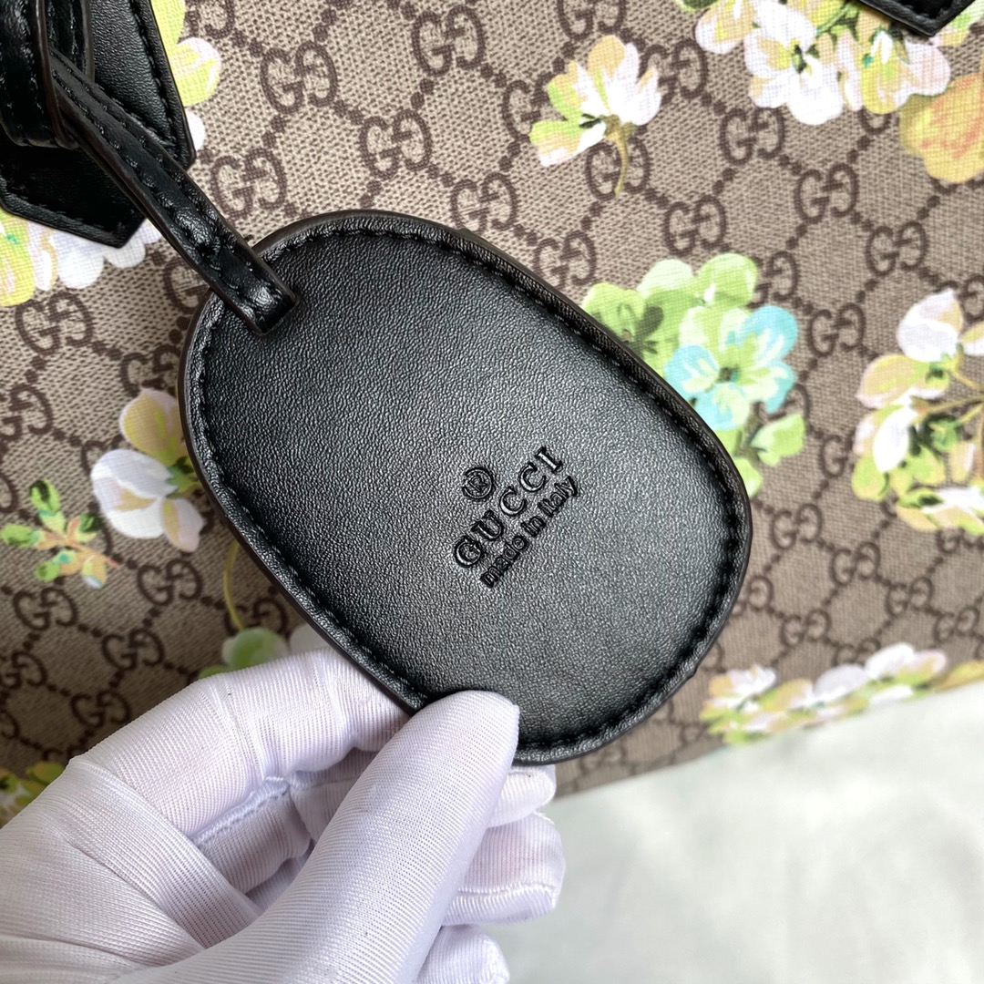 Gucci GG Monogram Blooms Medium Reversible Tote Beige New Military Black - Bag