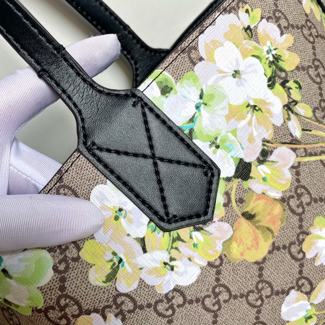 Gucci GG Monogram Blooms Medium Reversible Tote Beige New Military Black - Bag