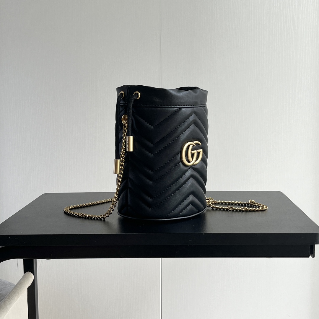 Gucci GG marmont mini bucket bag Black - Bag