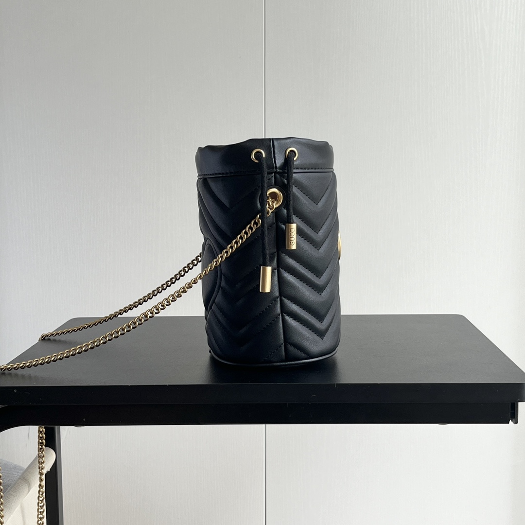 Gucci GG marmont mini bucket bag Black - Bag