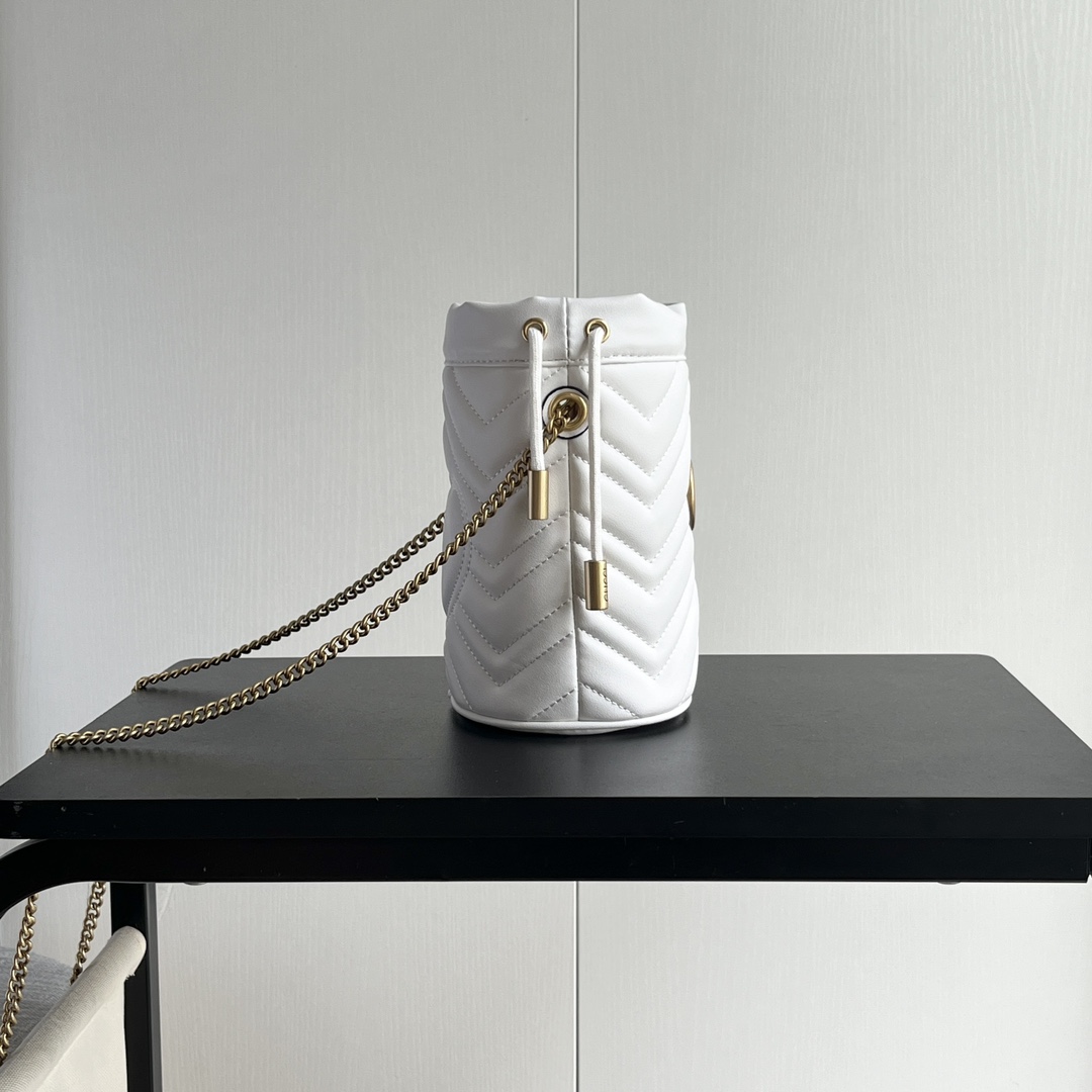 Gucci GG marmont mini bucket bag White - Bag