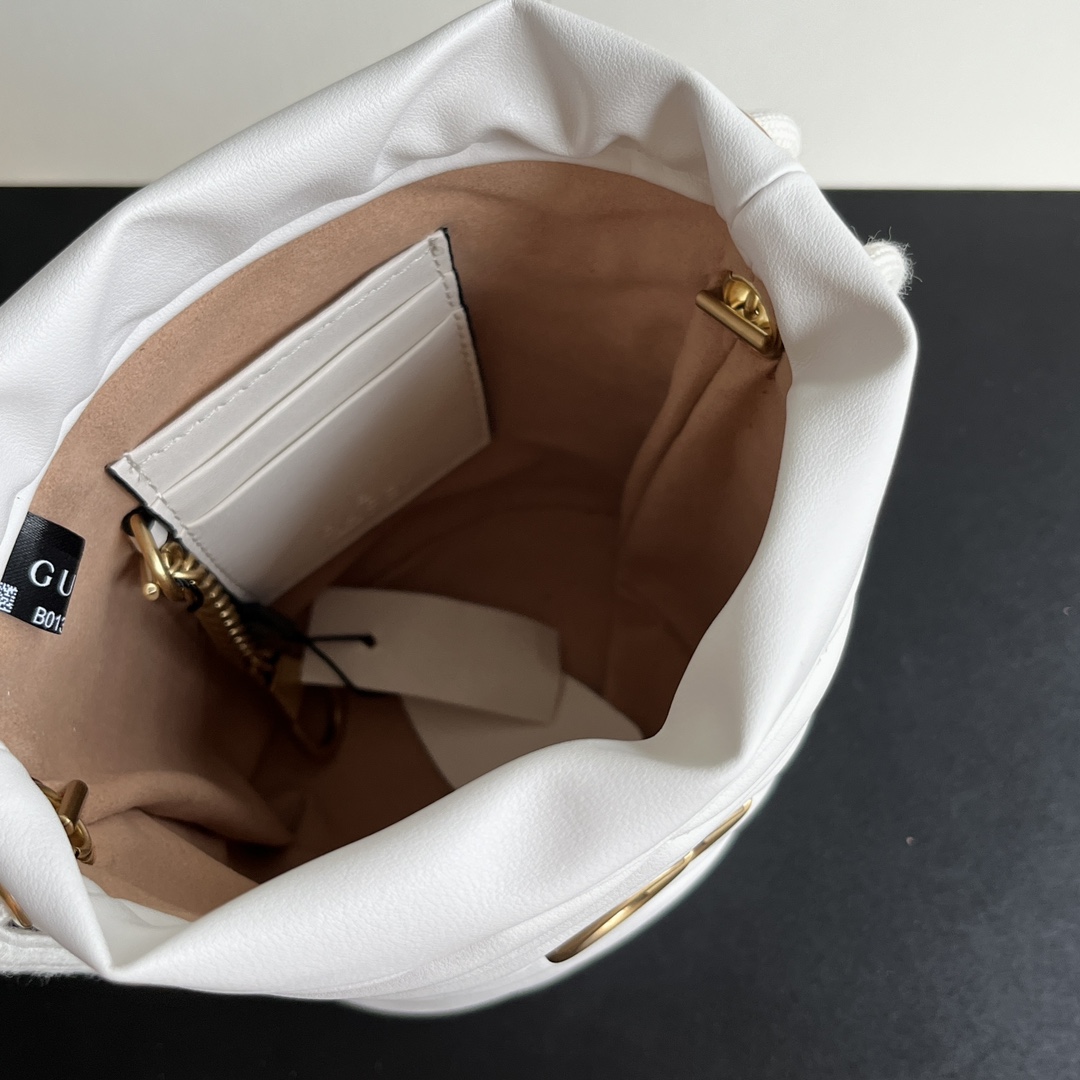Gucci GG marmont mini bucket bag White - Bag