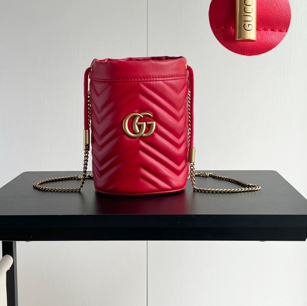 Gucci GG marmont mini bucket bag Red - Bag