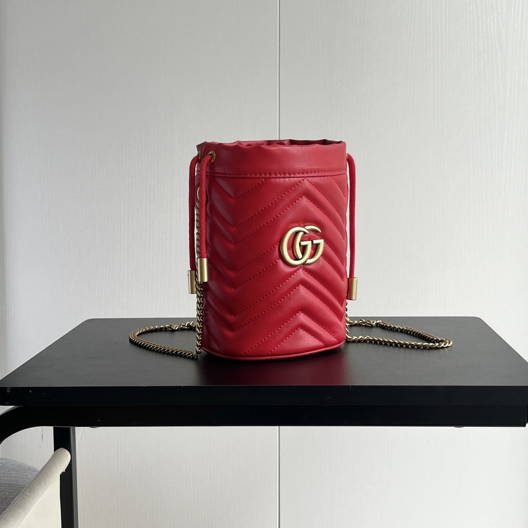 Gucci GG marmont mini bucket bag Red - Bag