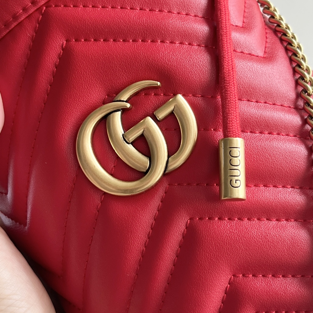 Gucci GG marmont mini bucket bag Red - Bag