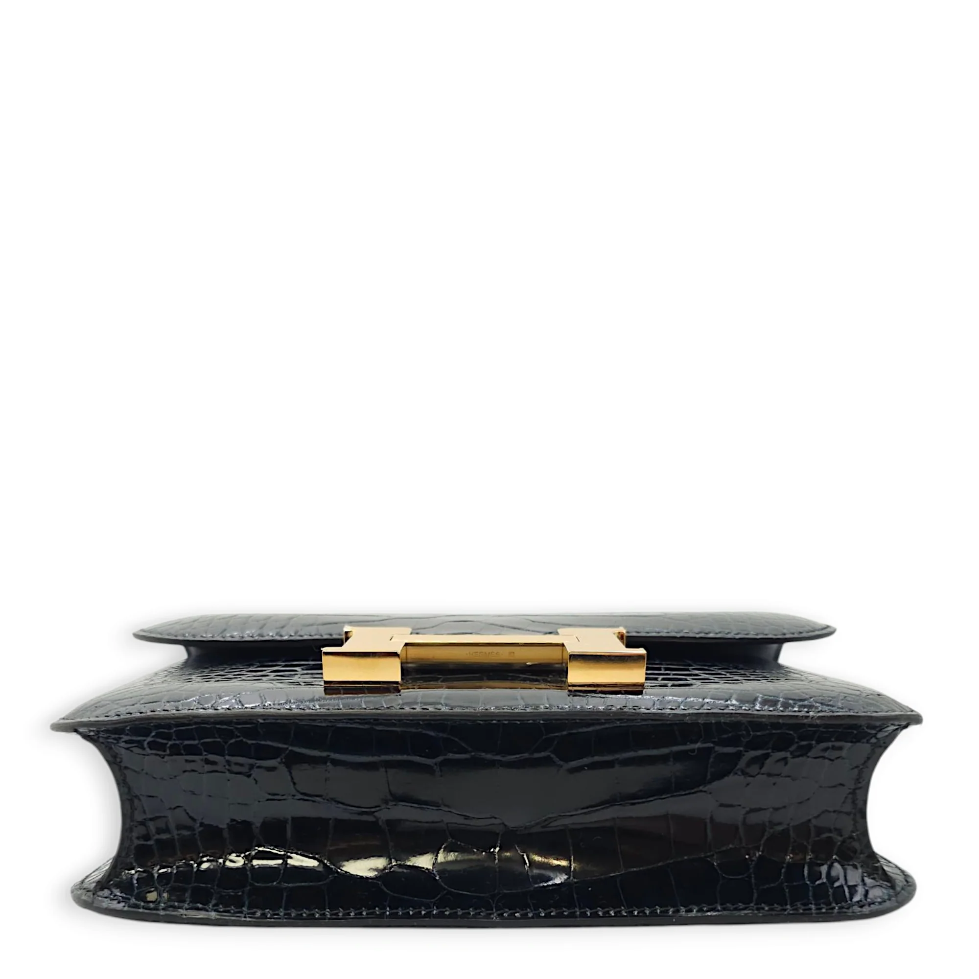 Constance 1 24 Vert Rousseau in Shiny Alligator, Gold hardware