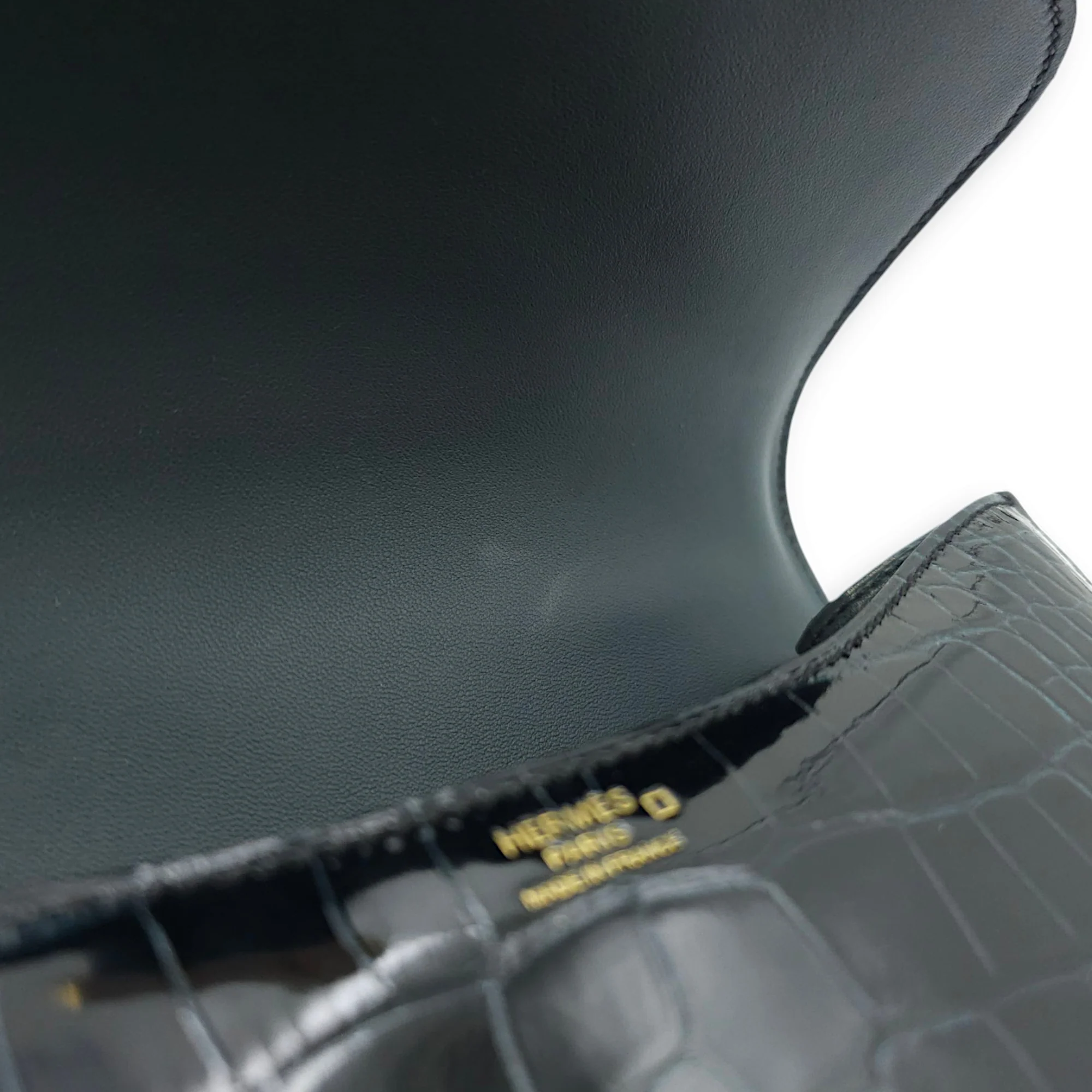 Constance 1 24 Vert Rousseau in Shiny Alligator, Gold hardware