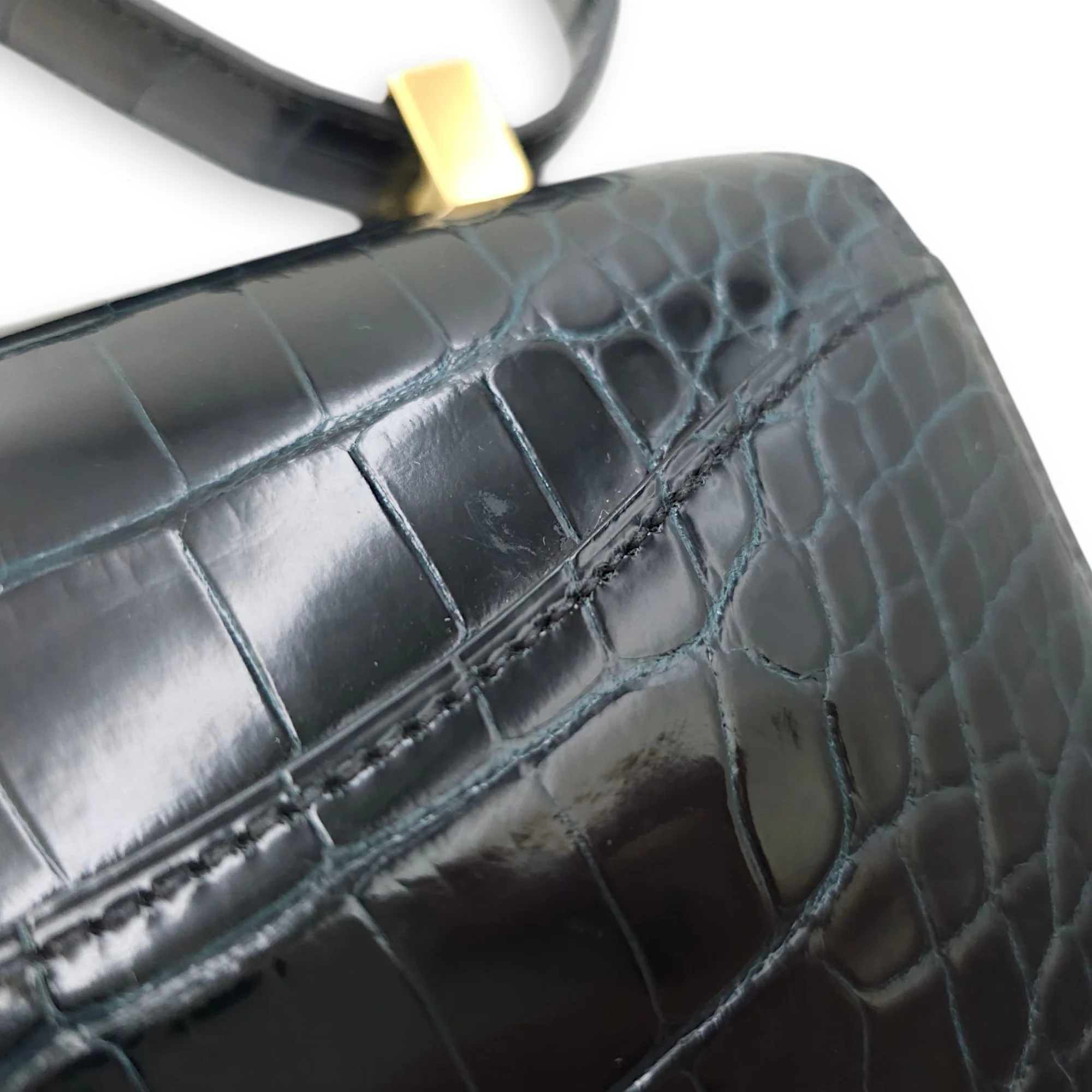 Constance 1 24 Vert Rousseau in Shiny Alligator, Gold hardware