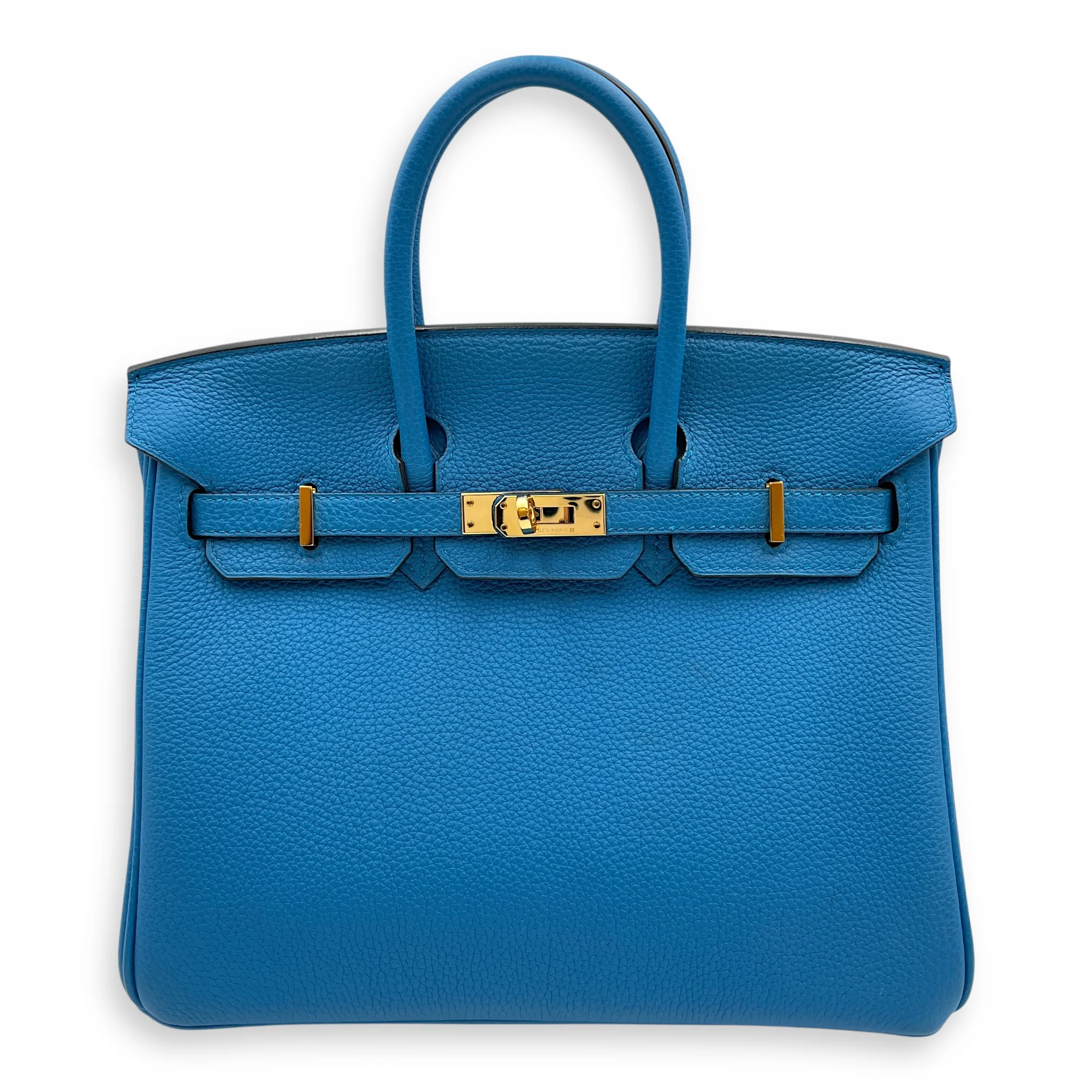 Birkin 25 Blue Zanzibar in Togo, Gold hardware