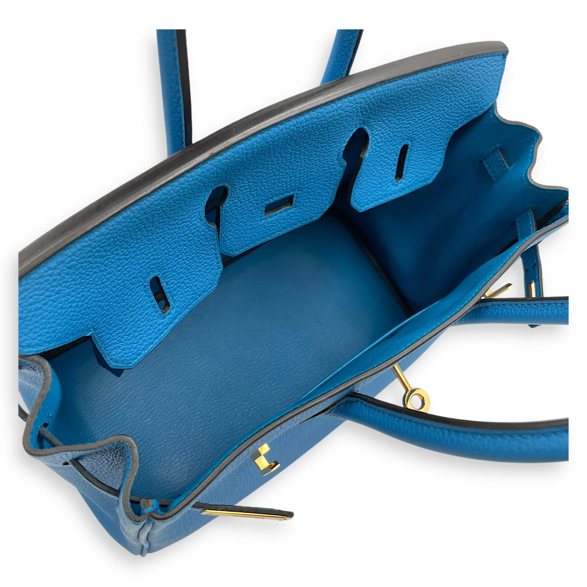 Birkin 25 Blue Zanzibar in Togo, Gold hardware