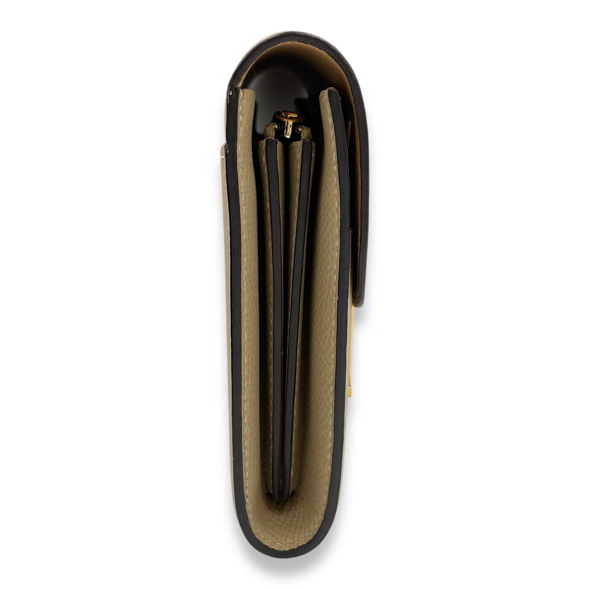 Constance Compact Trench Wallet in Epsom, Gold hardware