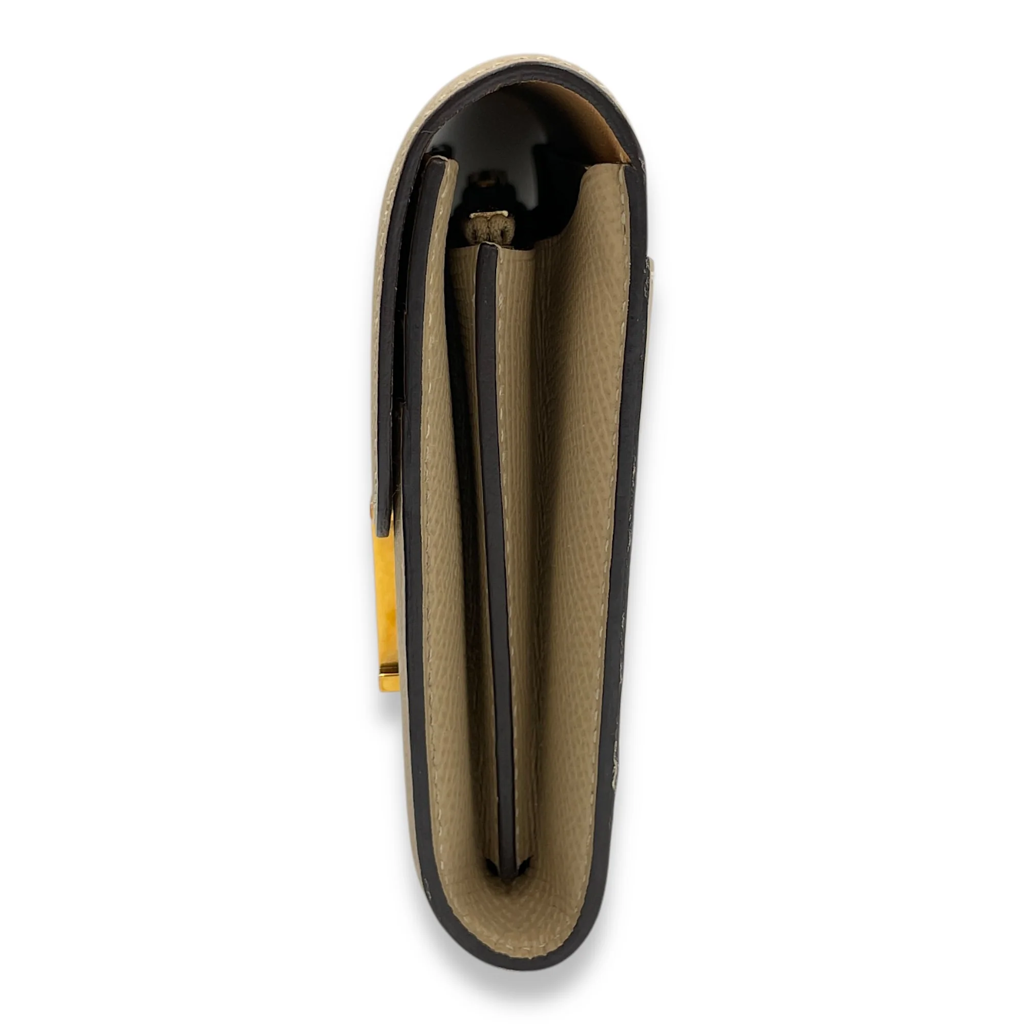 Constance Compact Trench Wallet in Epsom, Gold hardware