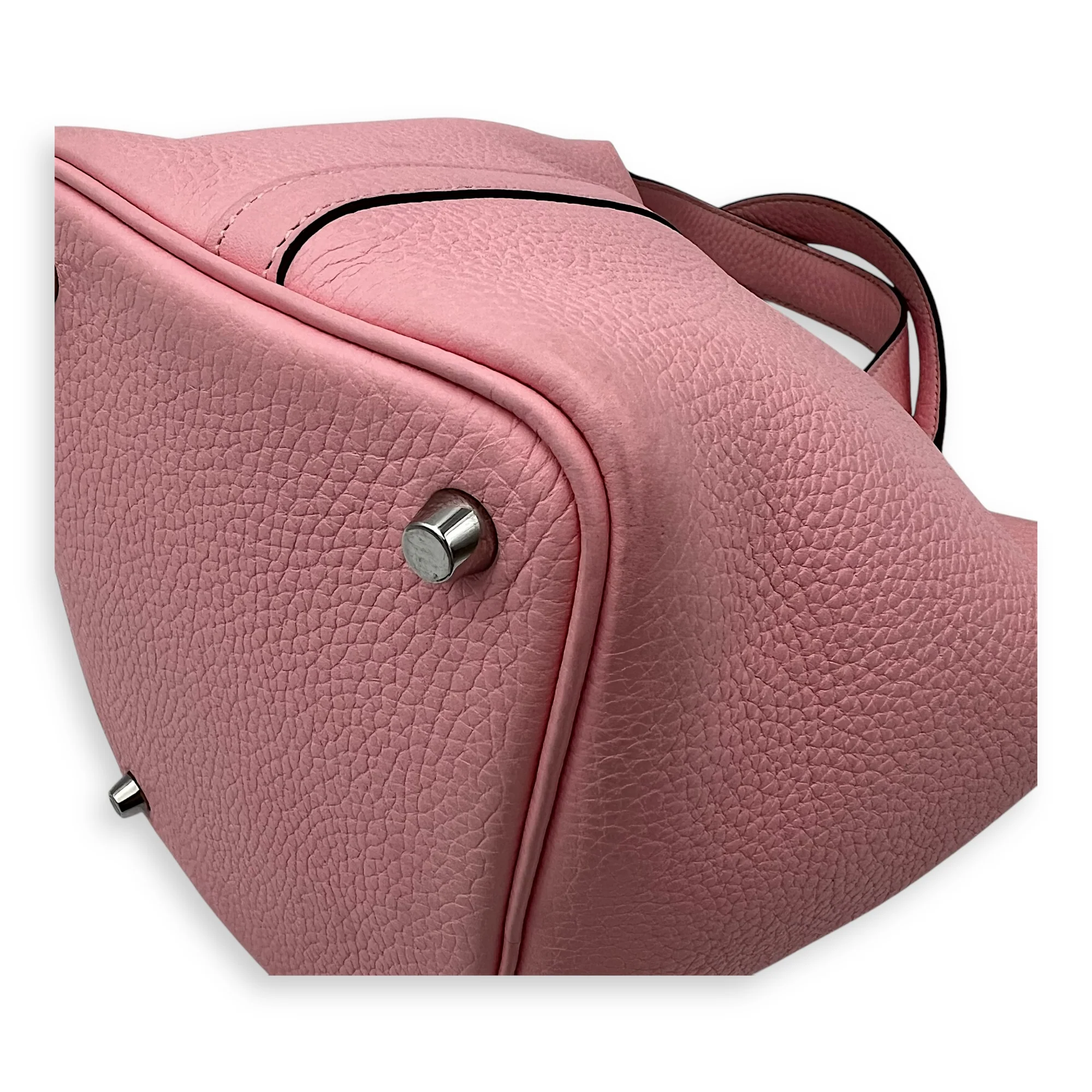Picotin 18 Rose Sakura Top Handle Bag in Clemence, Palladium hardware