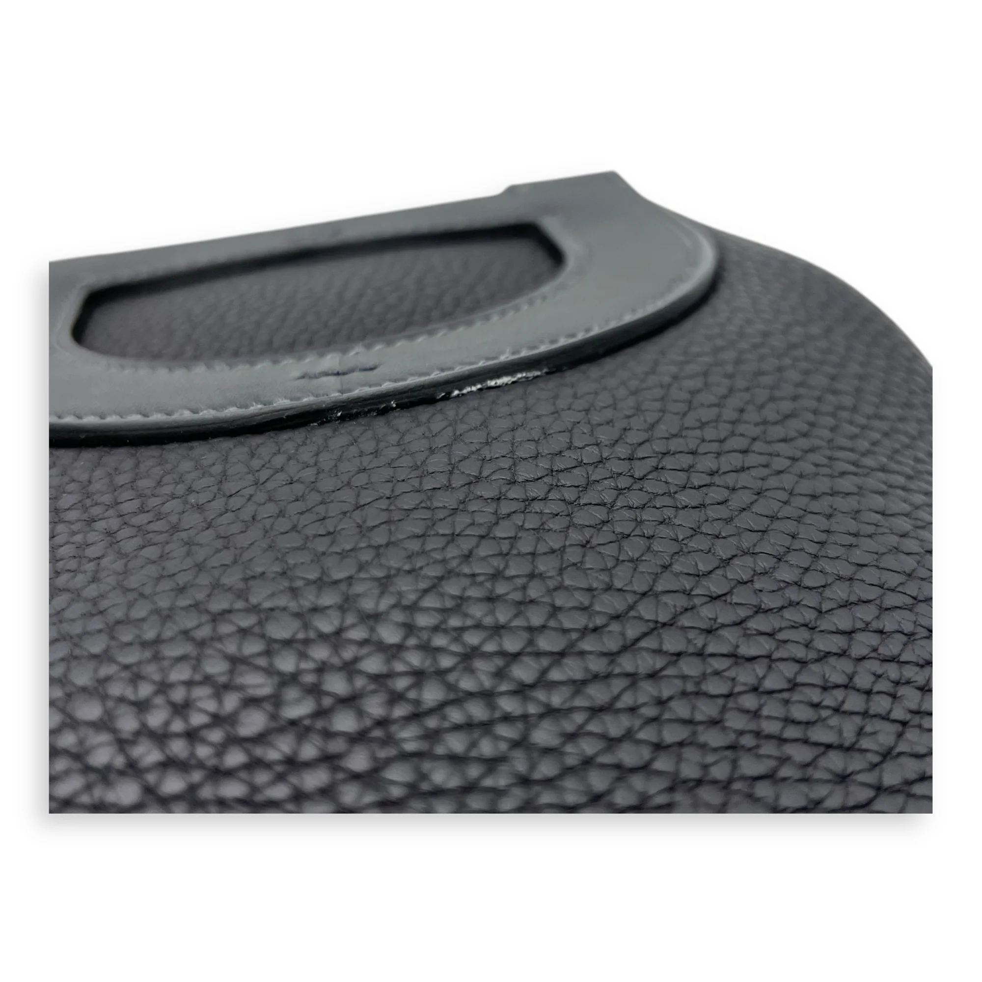 In The Loop 18 Black Top Handle Bag in Clemence/Swift, Gold hardware