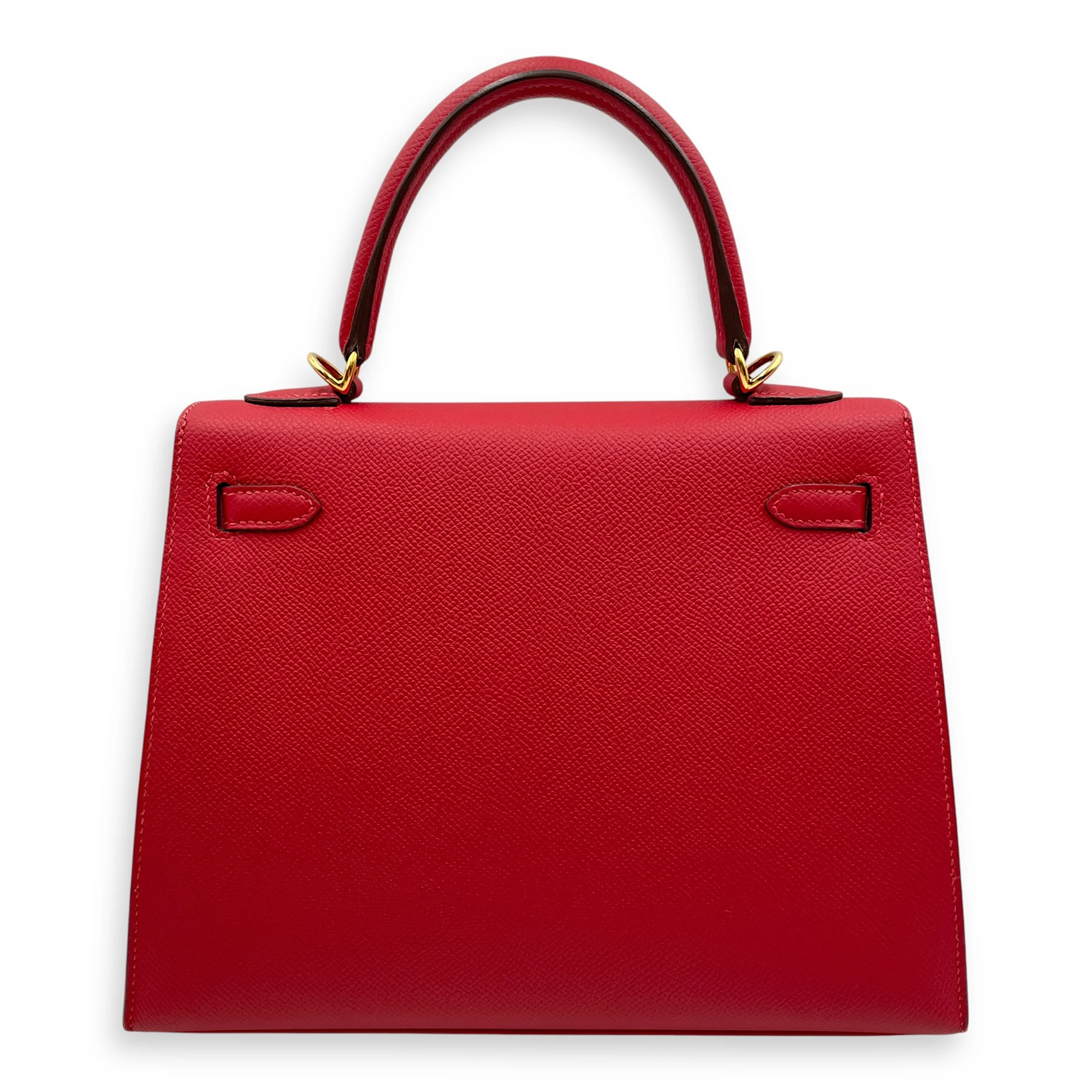 Sellier Kelly 25 Rouge Casaque in Epsom, Gold hardware