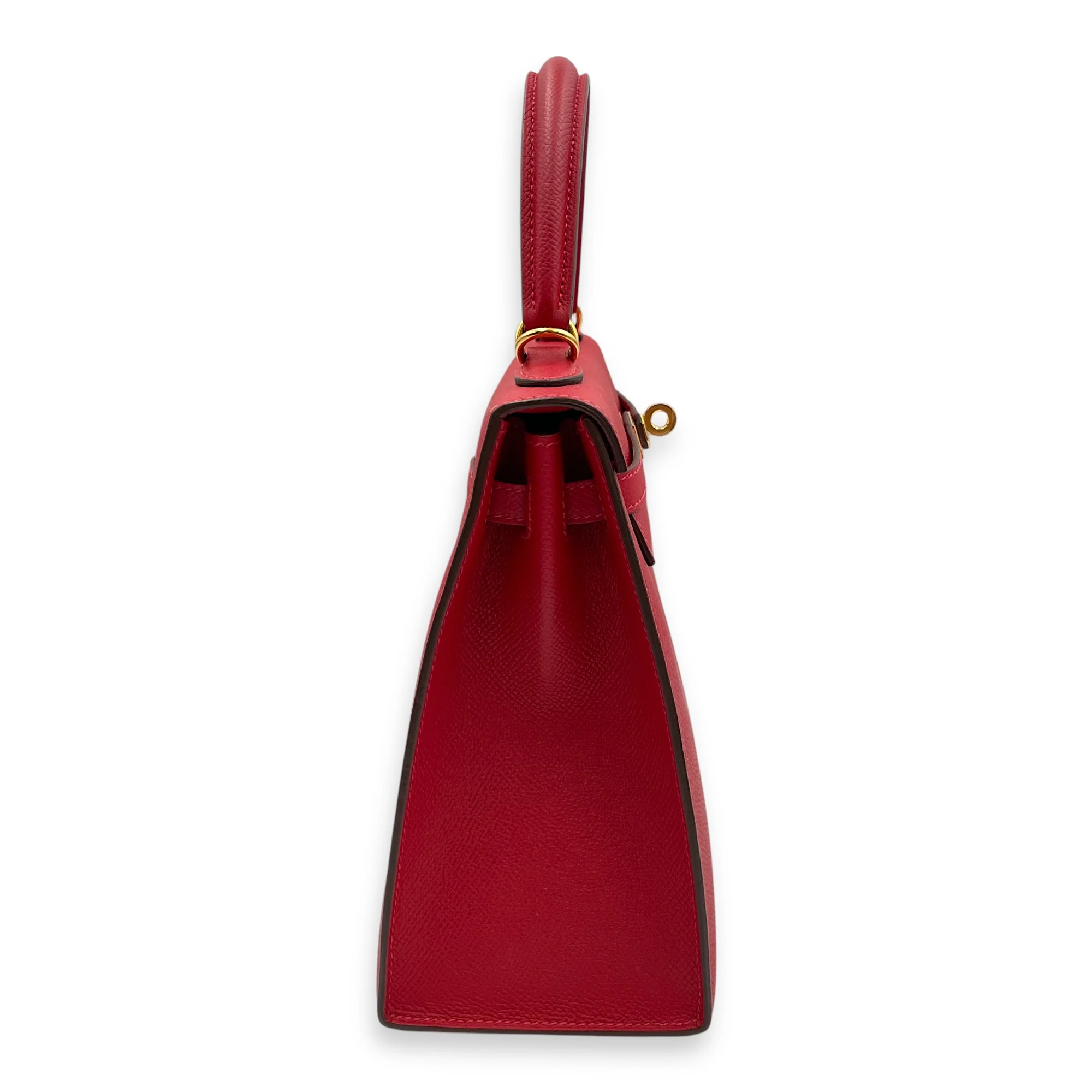 Sellier Kelly 25 Rouge Casaque in Epsom, Gold hardware