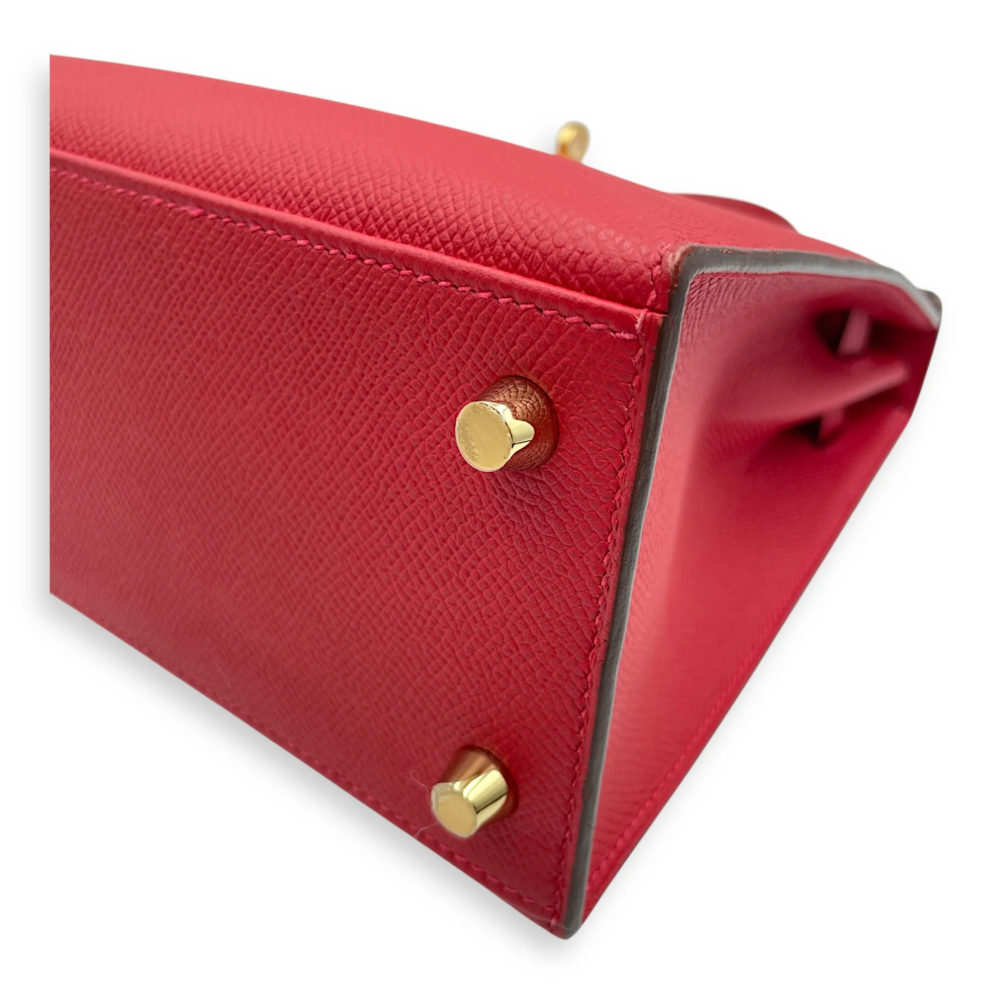 Sellier Kelly 25 Rouge Casaque in Epsom, Gold hardware