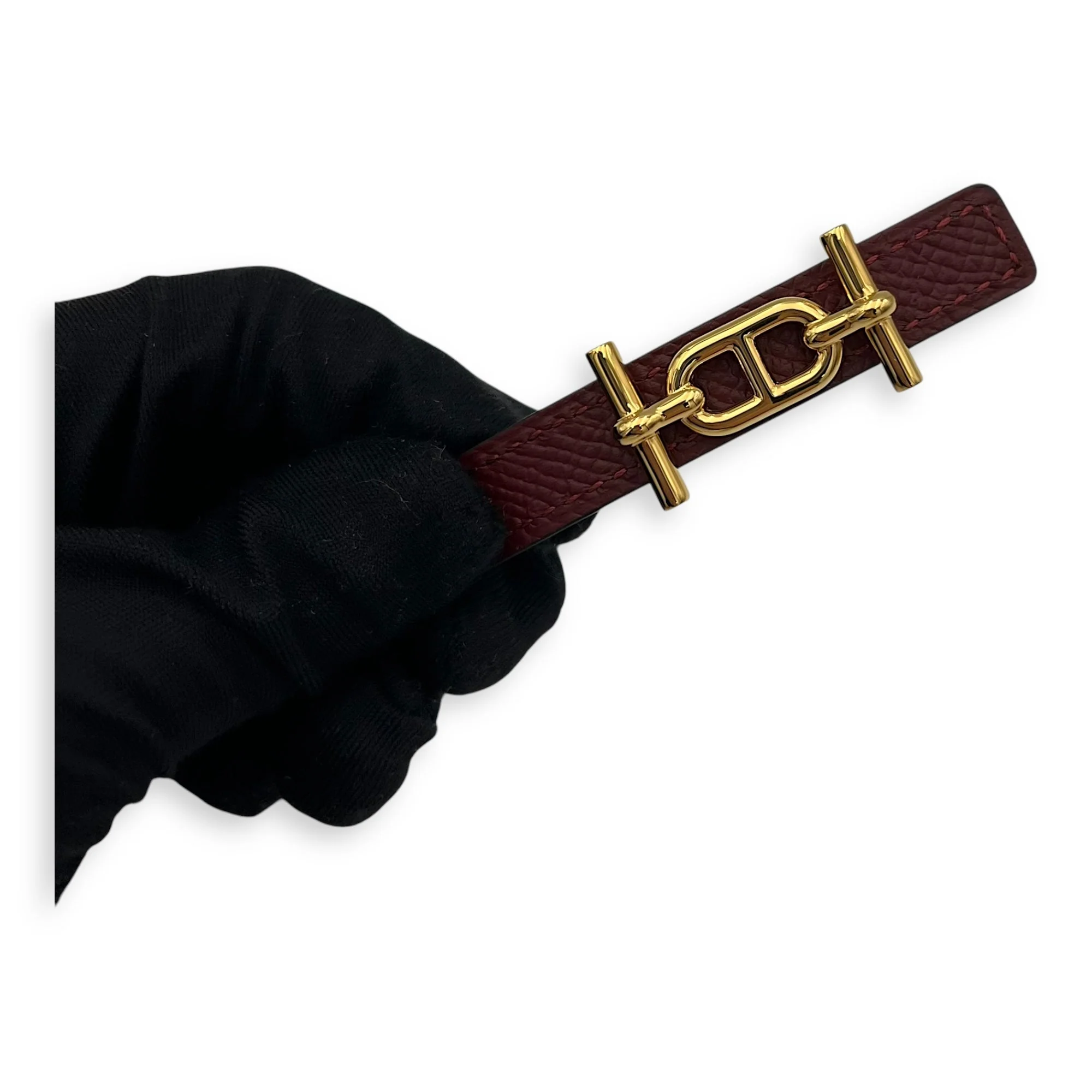 Encre 75cm Bicolor Maroon in Epsom, Gold hardware