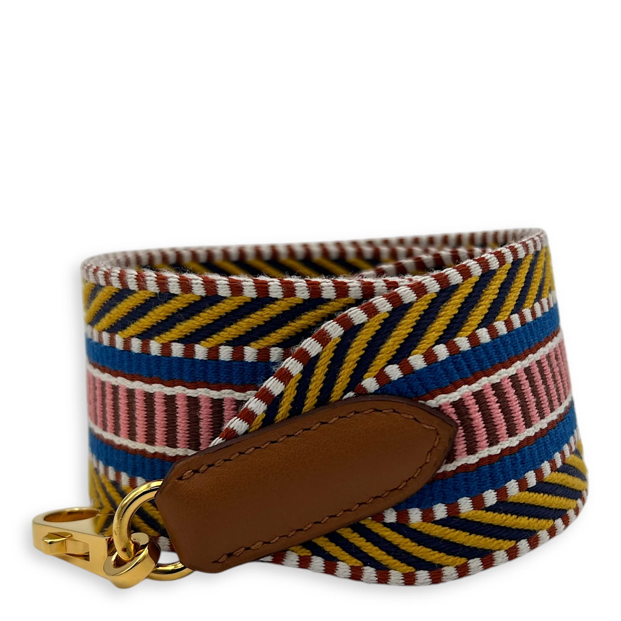 Sangle Cavale Multi-colour in Canvas, Gold hardware