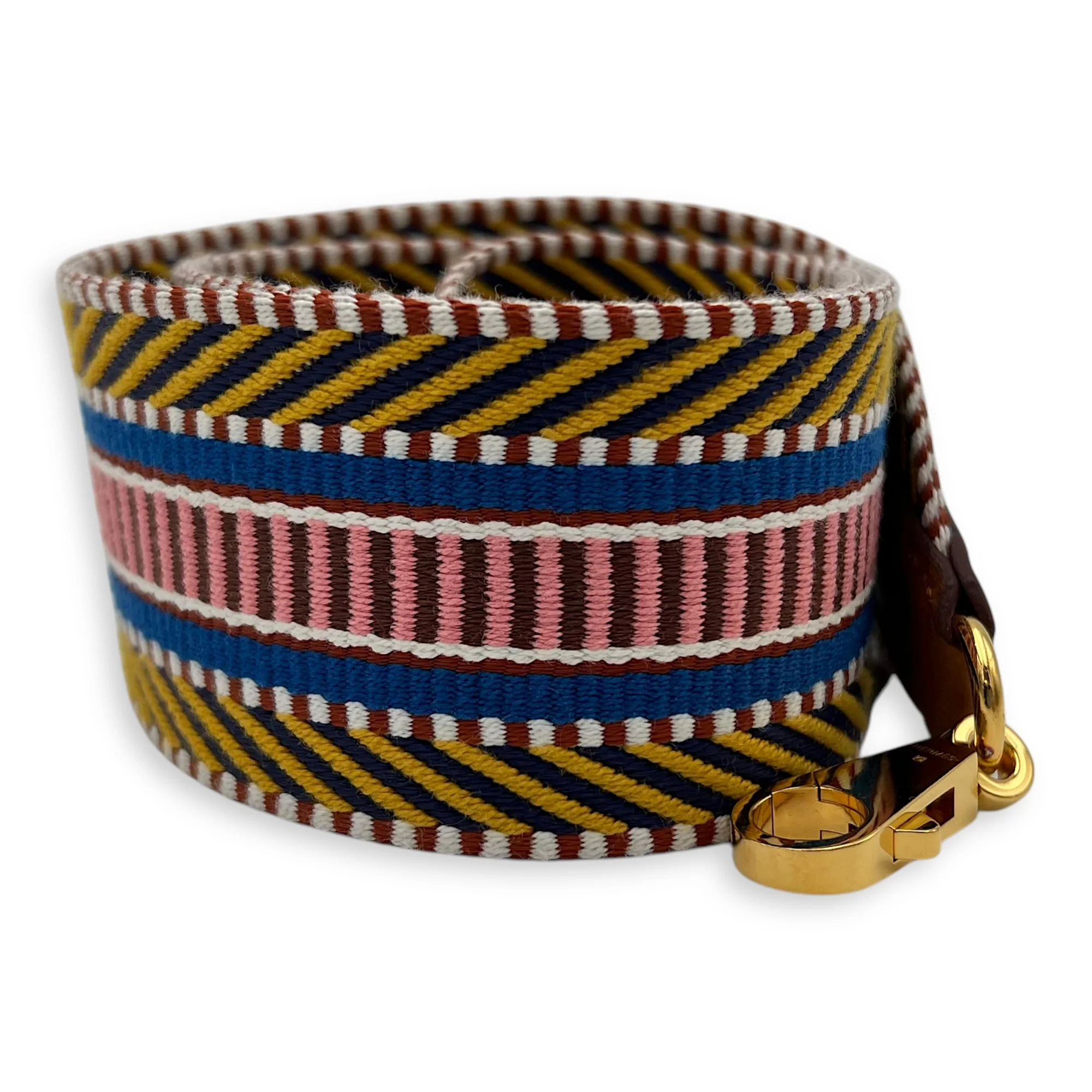 Sangle Cavale Multi-colour in Canvas, Gold hardware