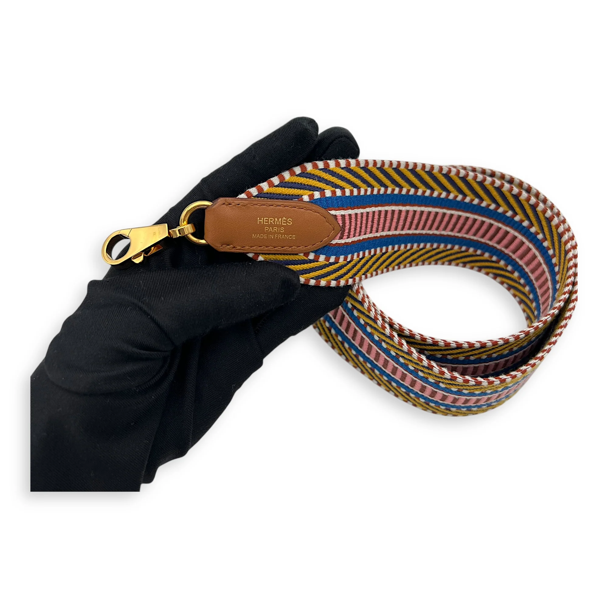 Sangle Cavale Multi-colour in Canvas, Gold hardware