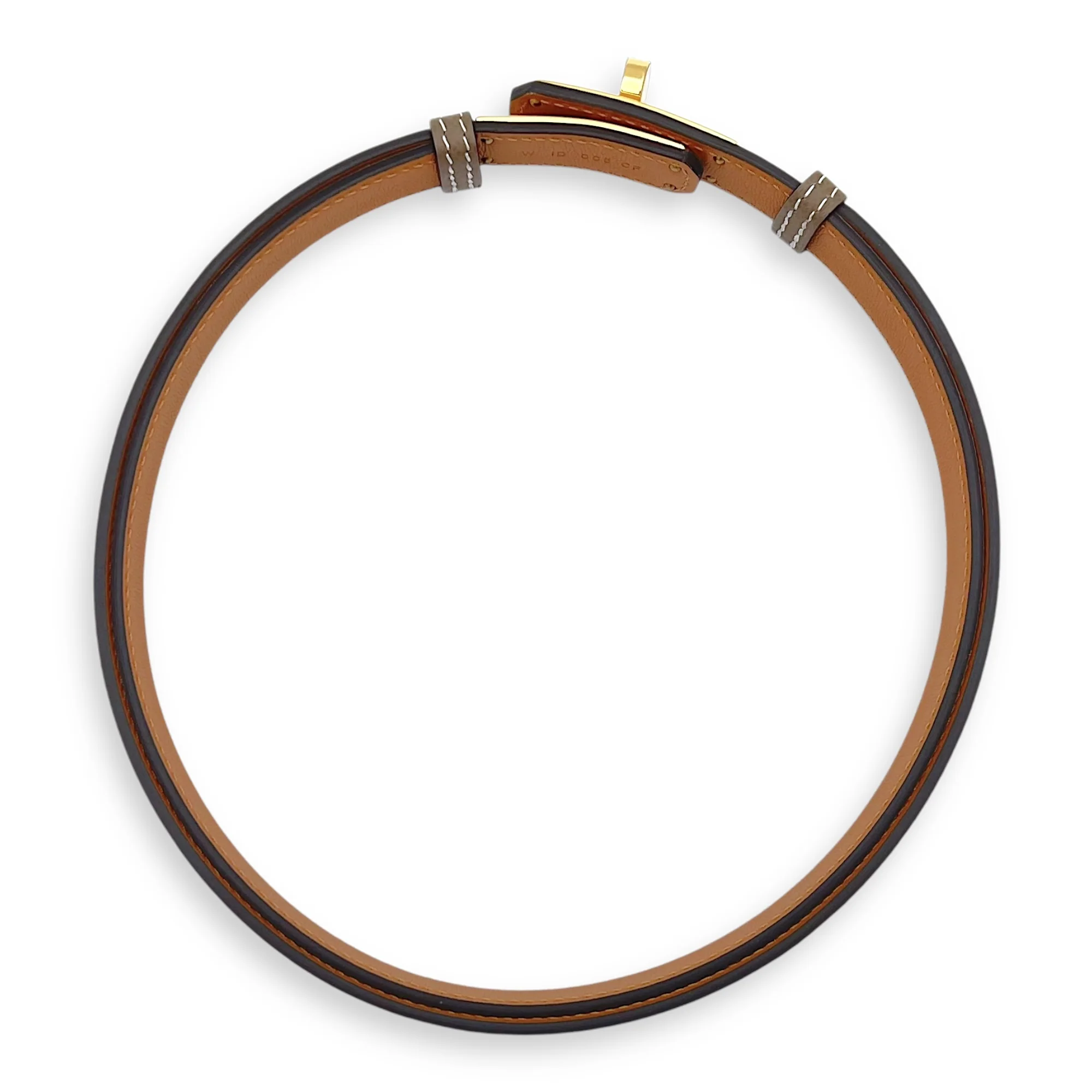 Kelly 18 Etoupe Belt in Epsom, Gold hardware