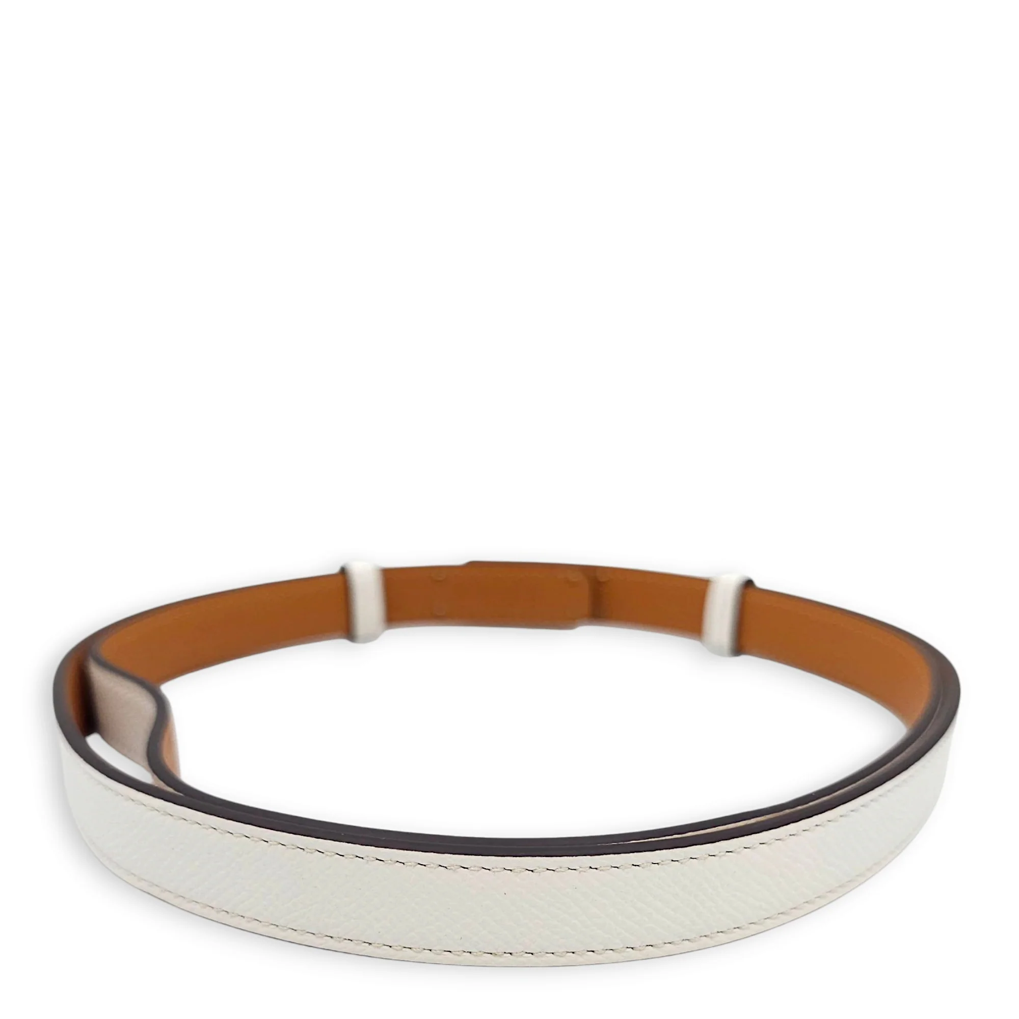 Kelly 18 Blanc Belt in Epsom, Rose Gold hardware