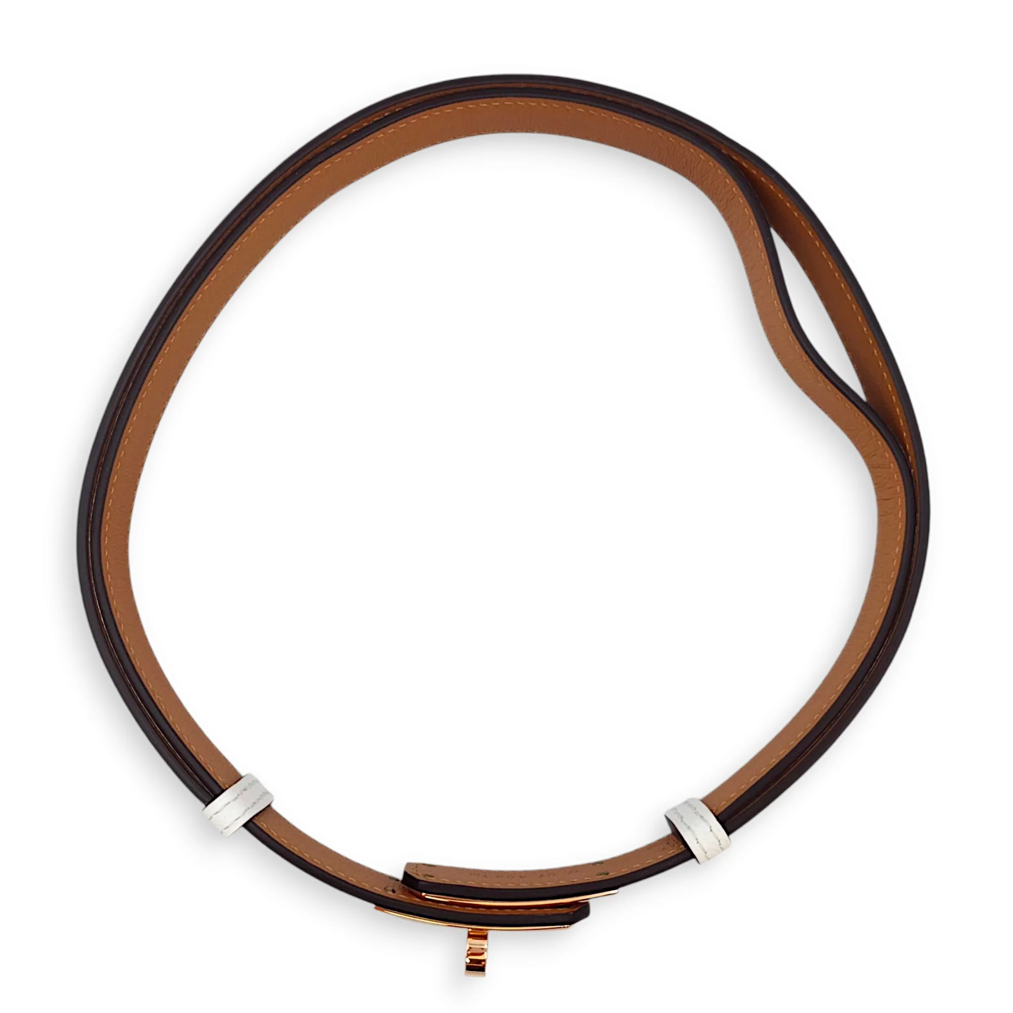 Kelly 18 Blanc Belt in Epsom, Rose Gold hardware