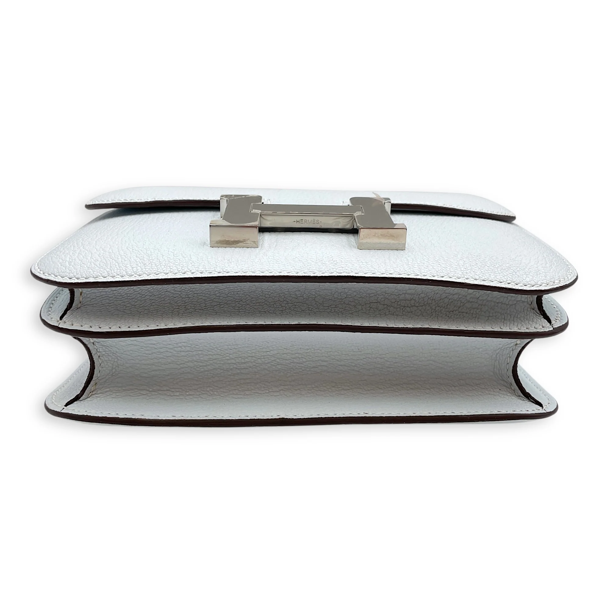 Constance 18 Blue Brume in Chevre Mysore, Palladium hardware
