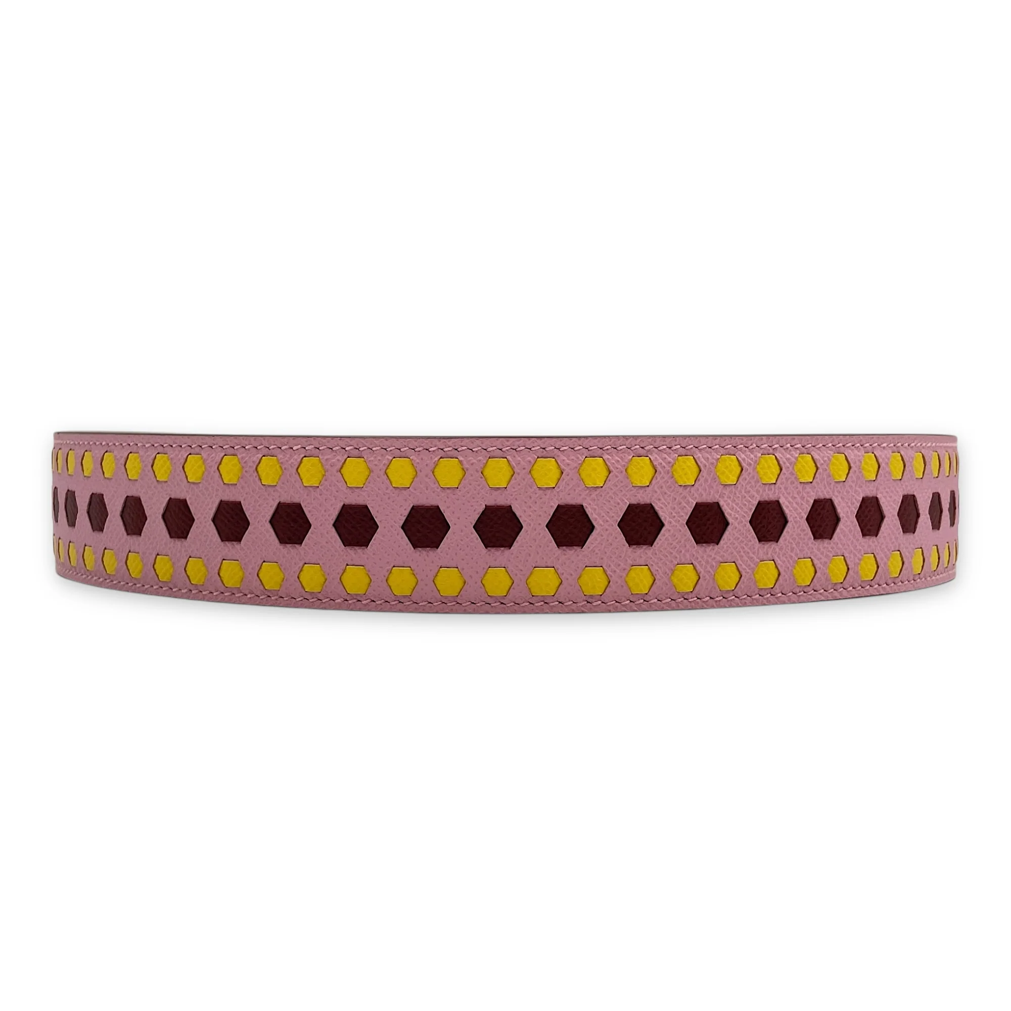 Tressage 70cm Mauve Sylvestre/Rouge/Jaune in Epsom, Palladium hardware