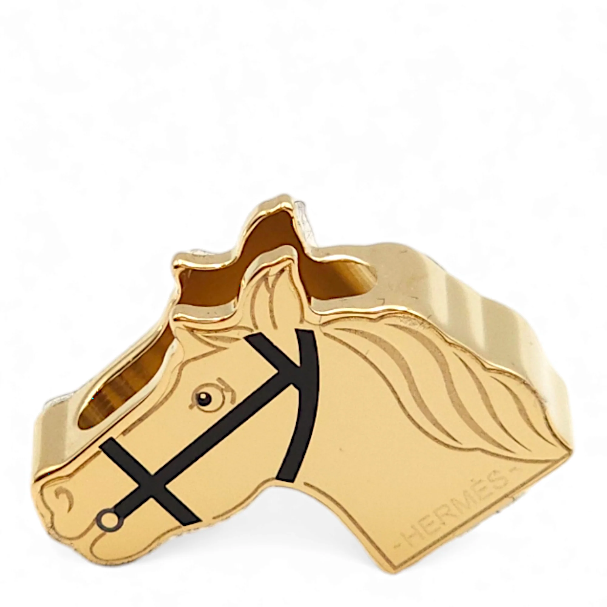 Quadrige Twilly Ring Black Charm, Permabrass hardware